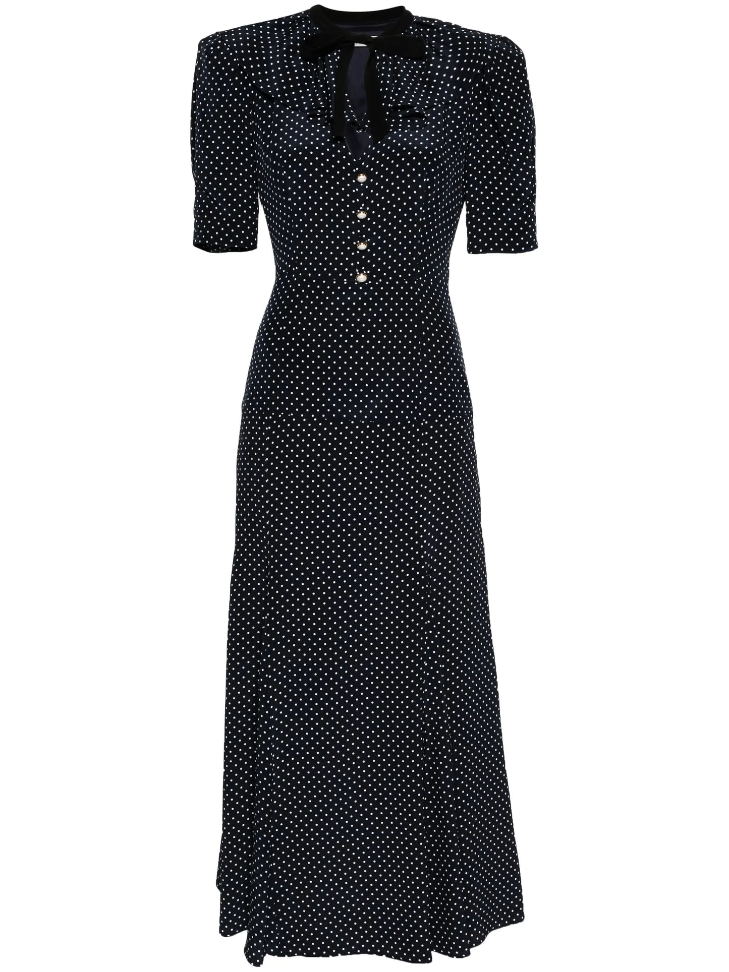 polka-dot silk midi dress