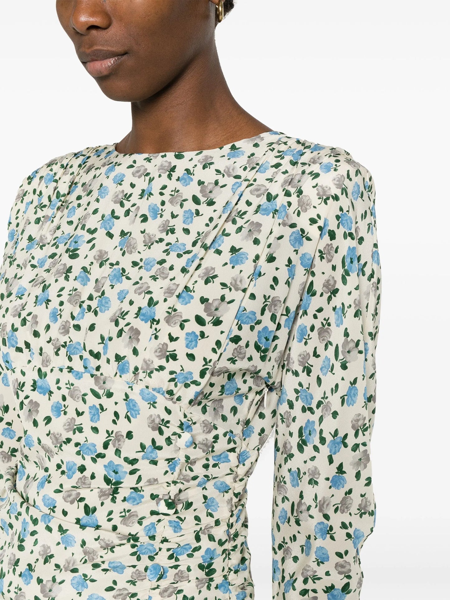 floral-print silk minidress
