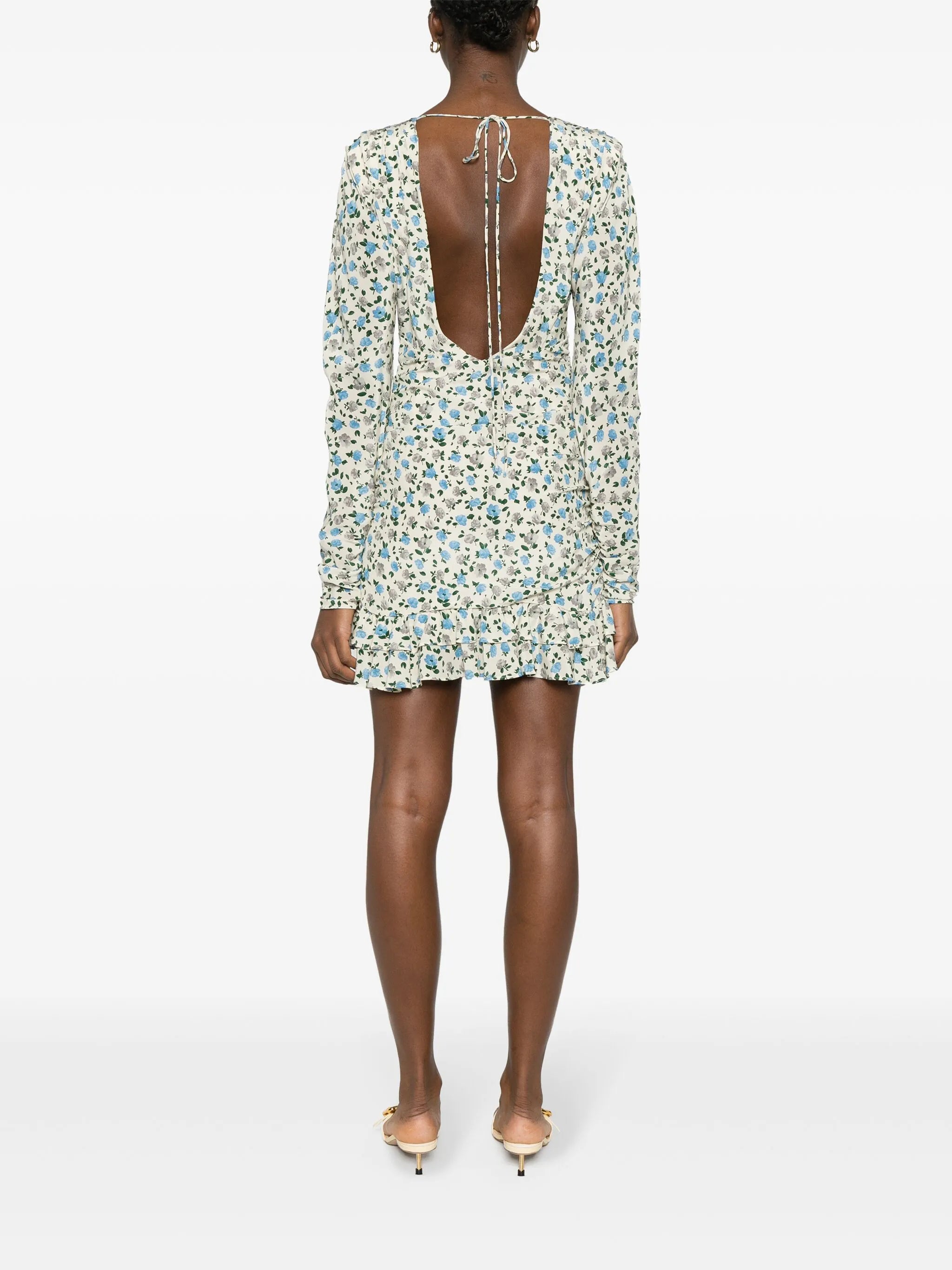 floral-print silk minidress