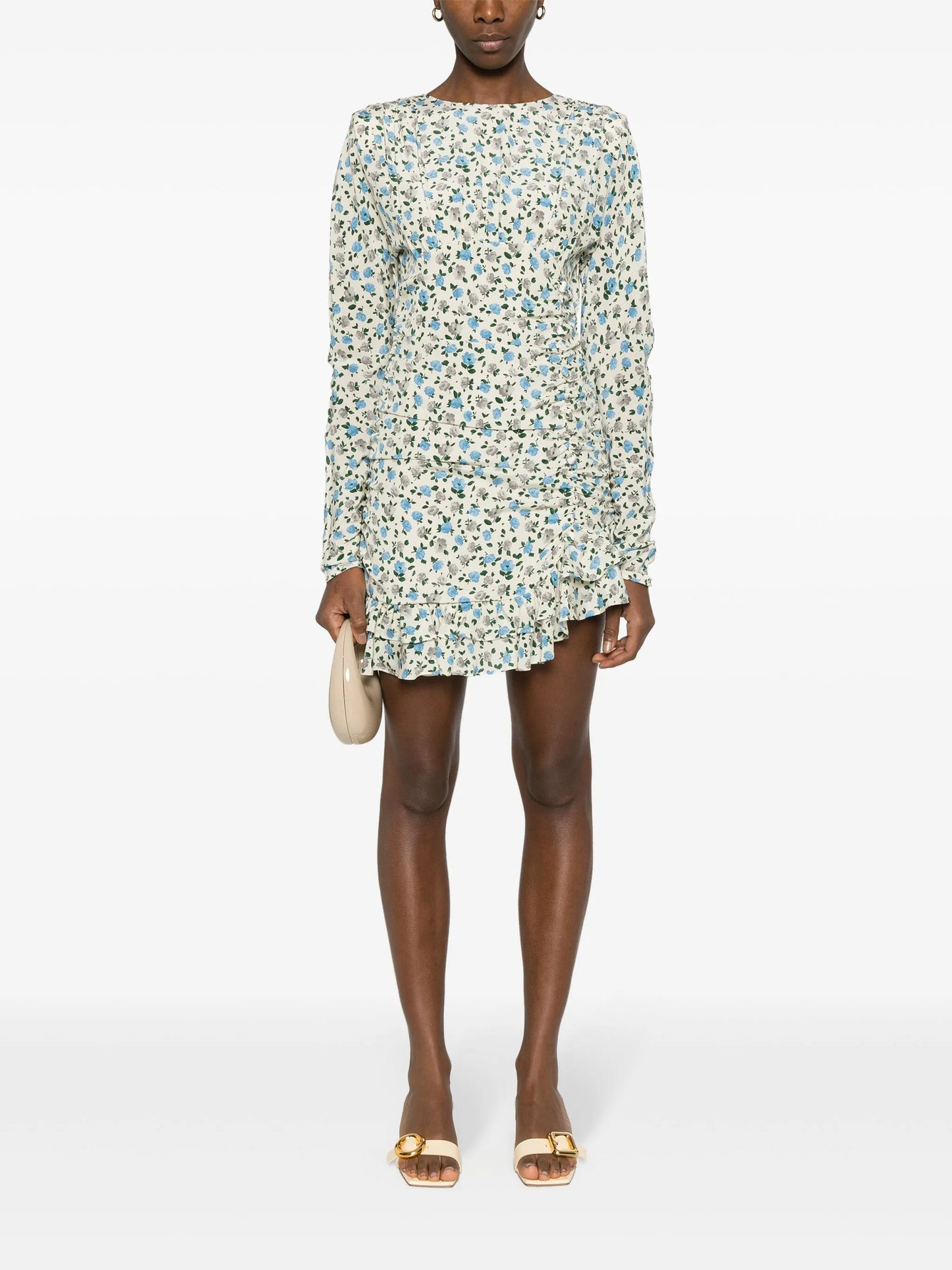 floral-print silk minidress
