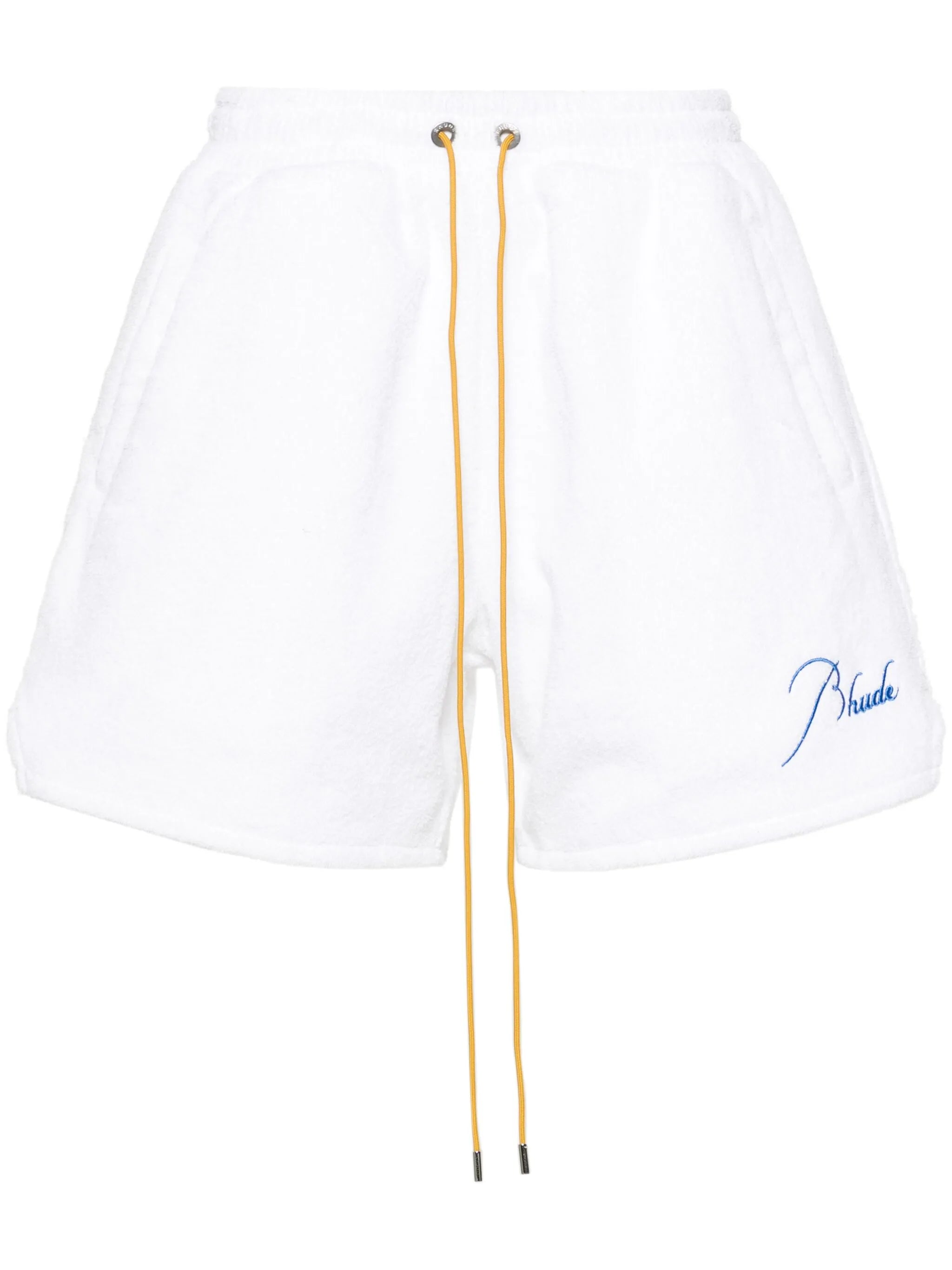 logo-embroidered towelling-finish shorts