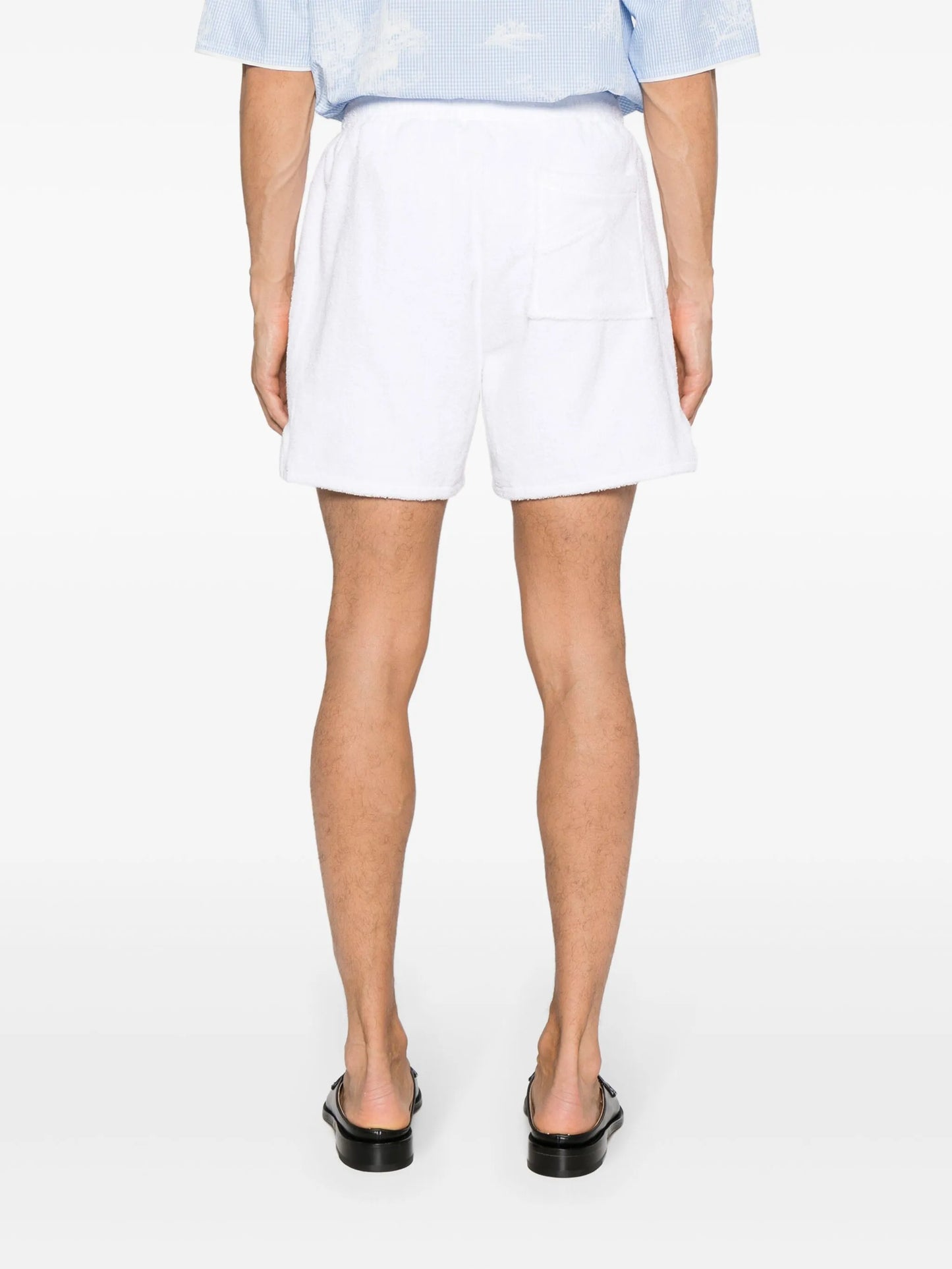 logo-embroidered towelling-finish shorts