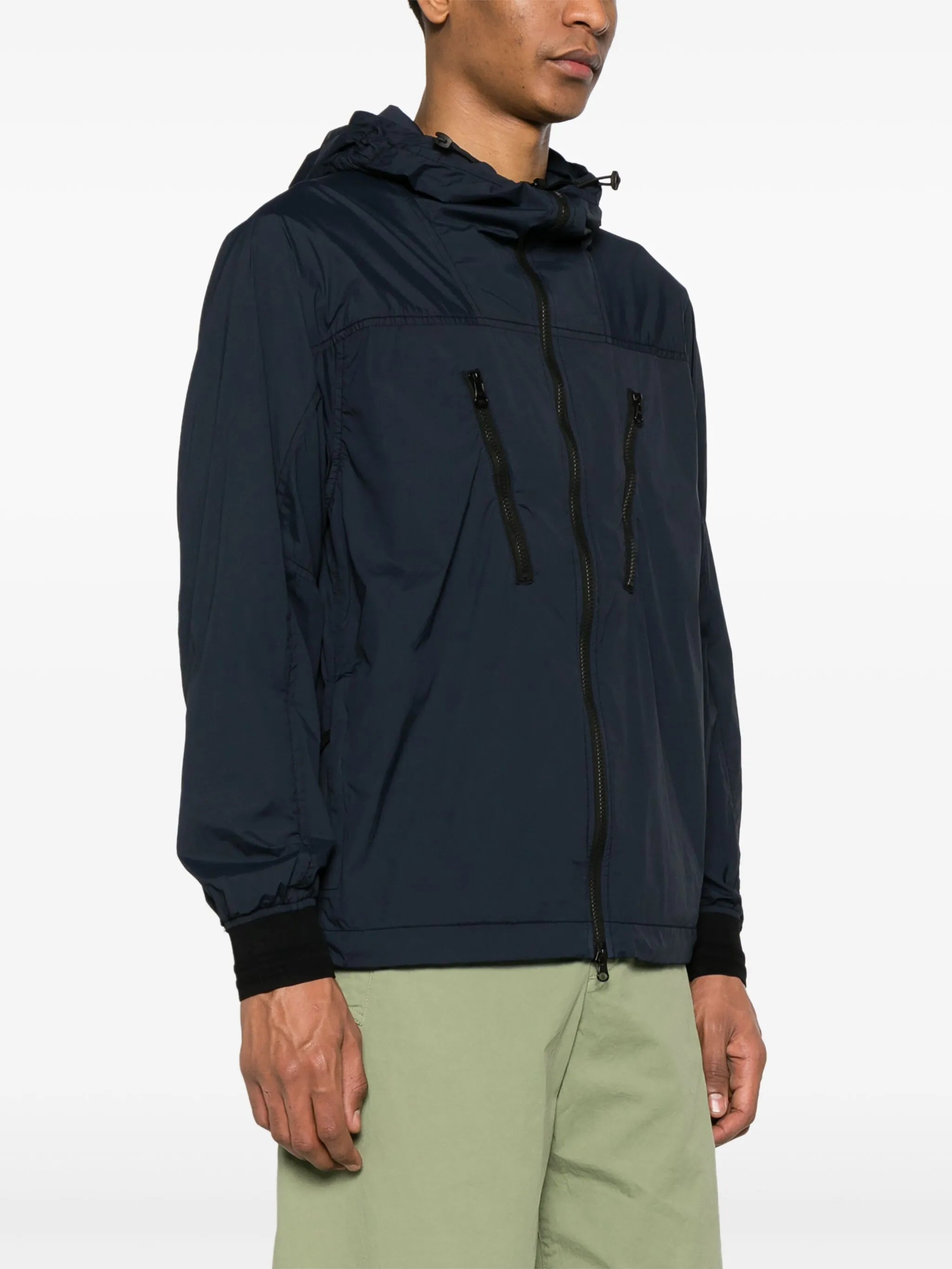 Compass-badge hooded jacket