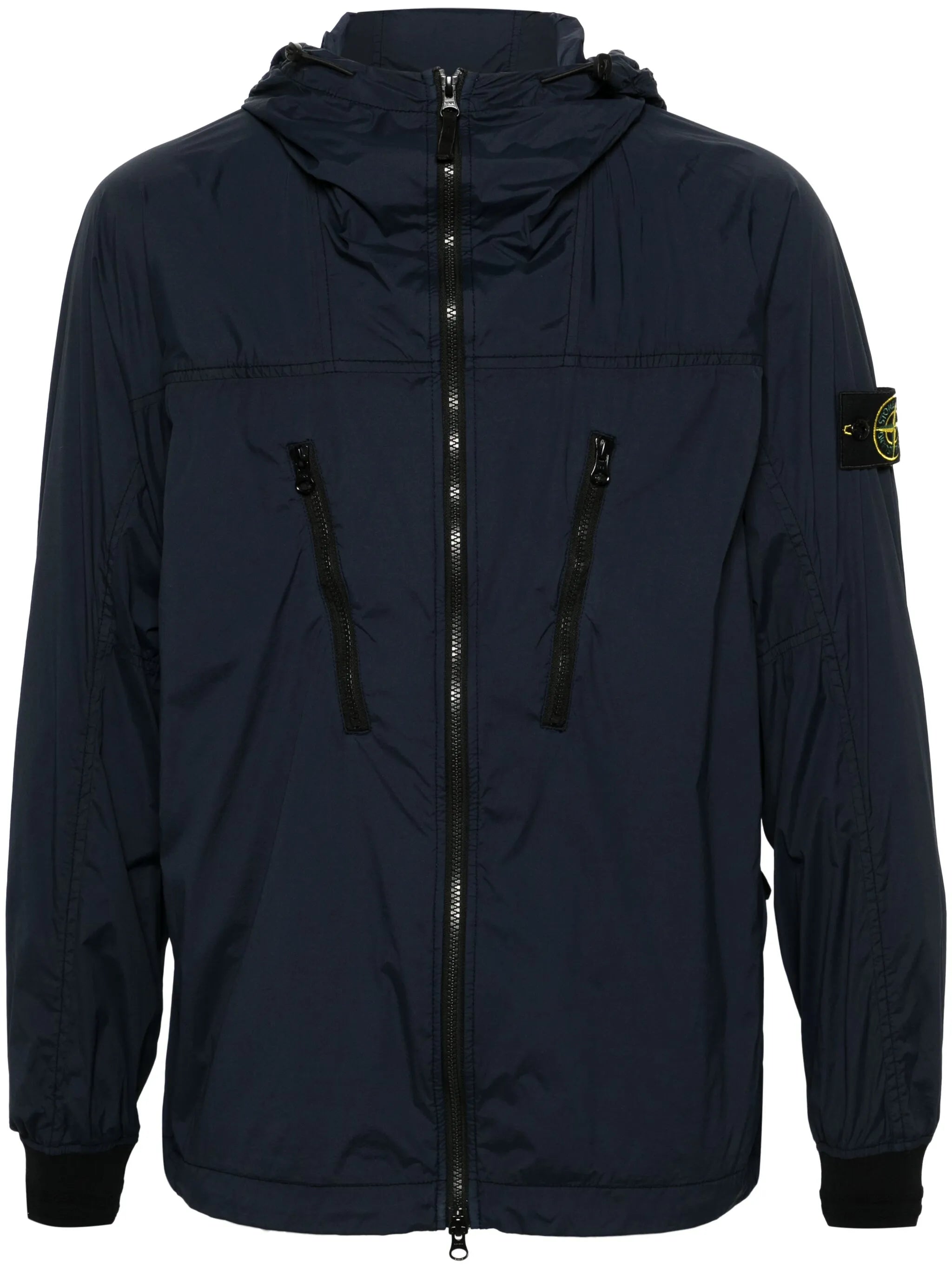 Compass-badge hooded jacket