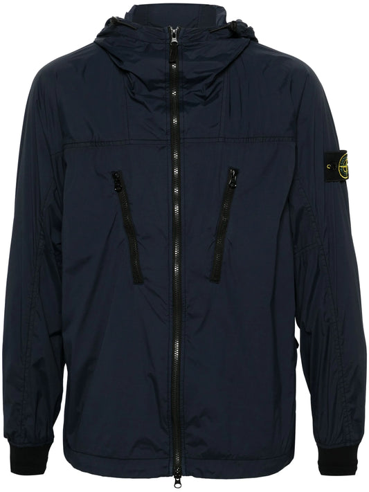 Compass-badge hooded jacket