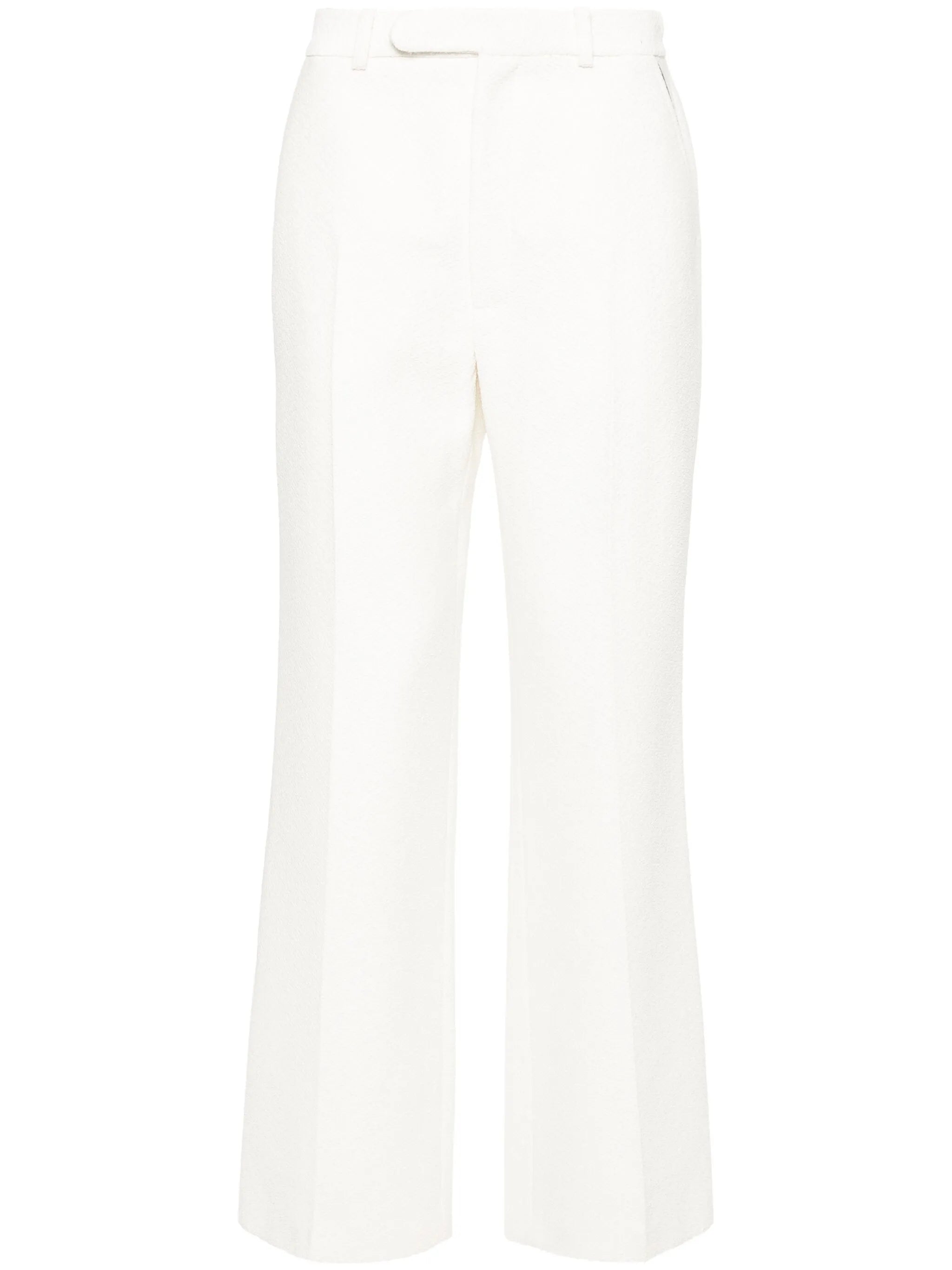 straight-leg jacquard trousers