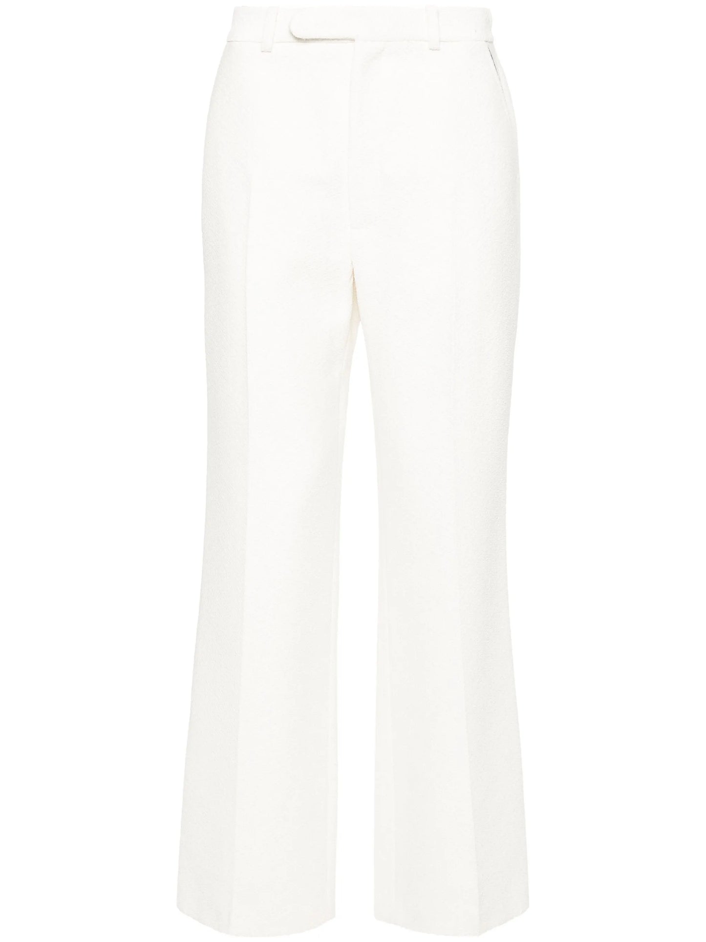 straight-leg jacquard trousers