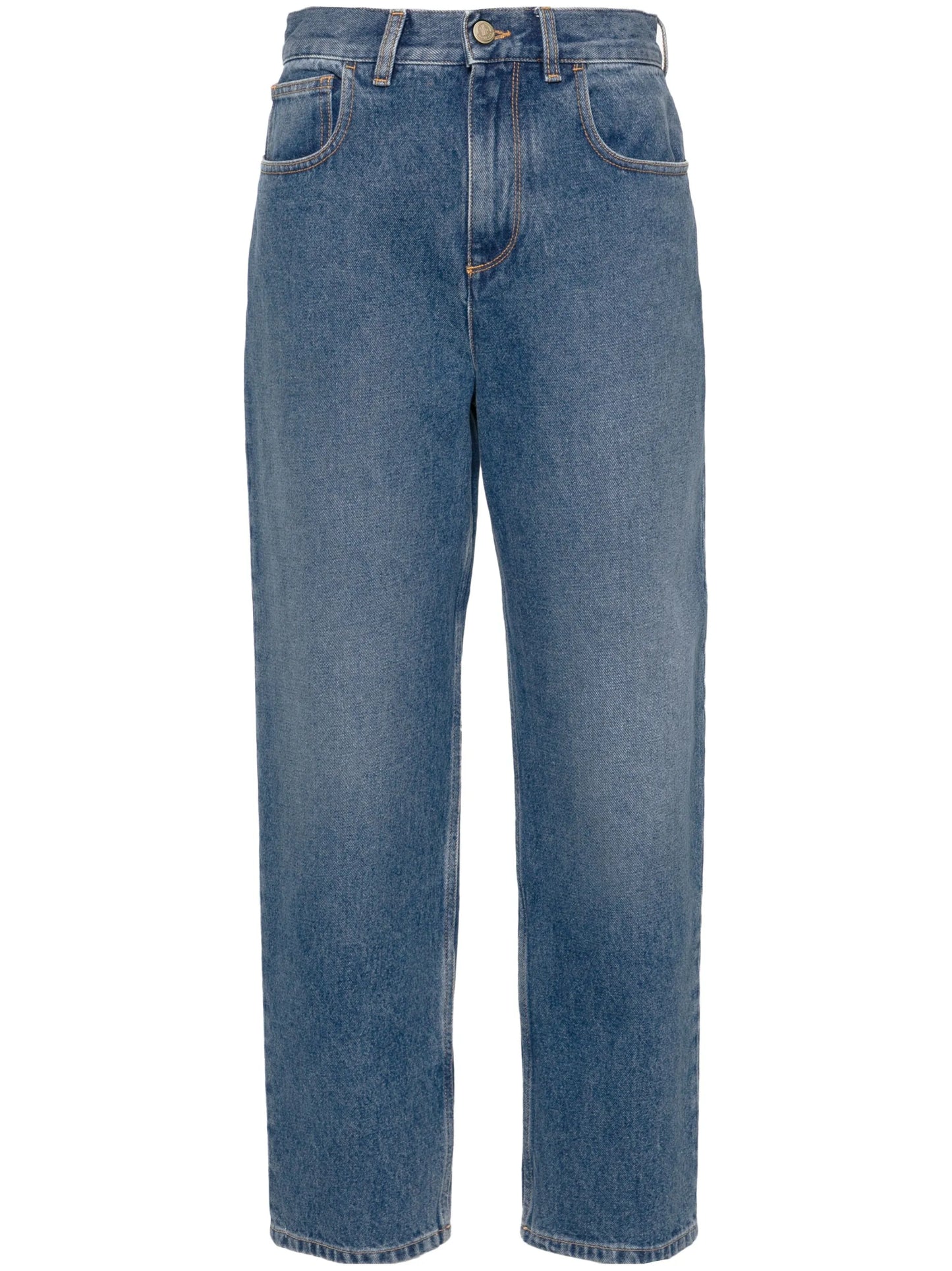 mid-rise straight jeans