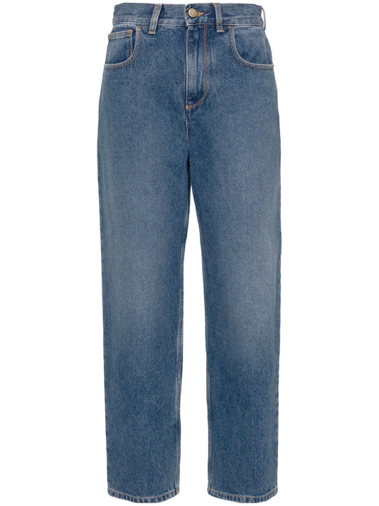 mid-rise straight jeans