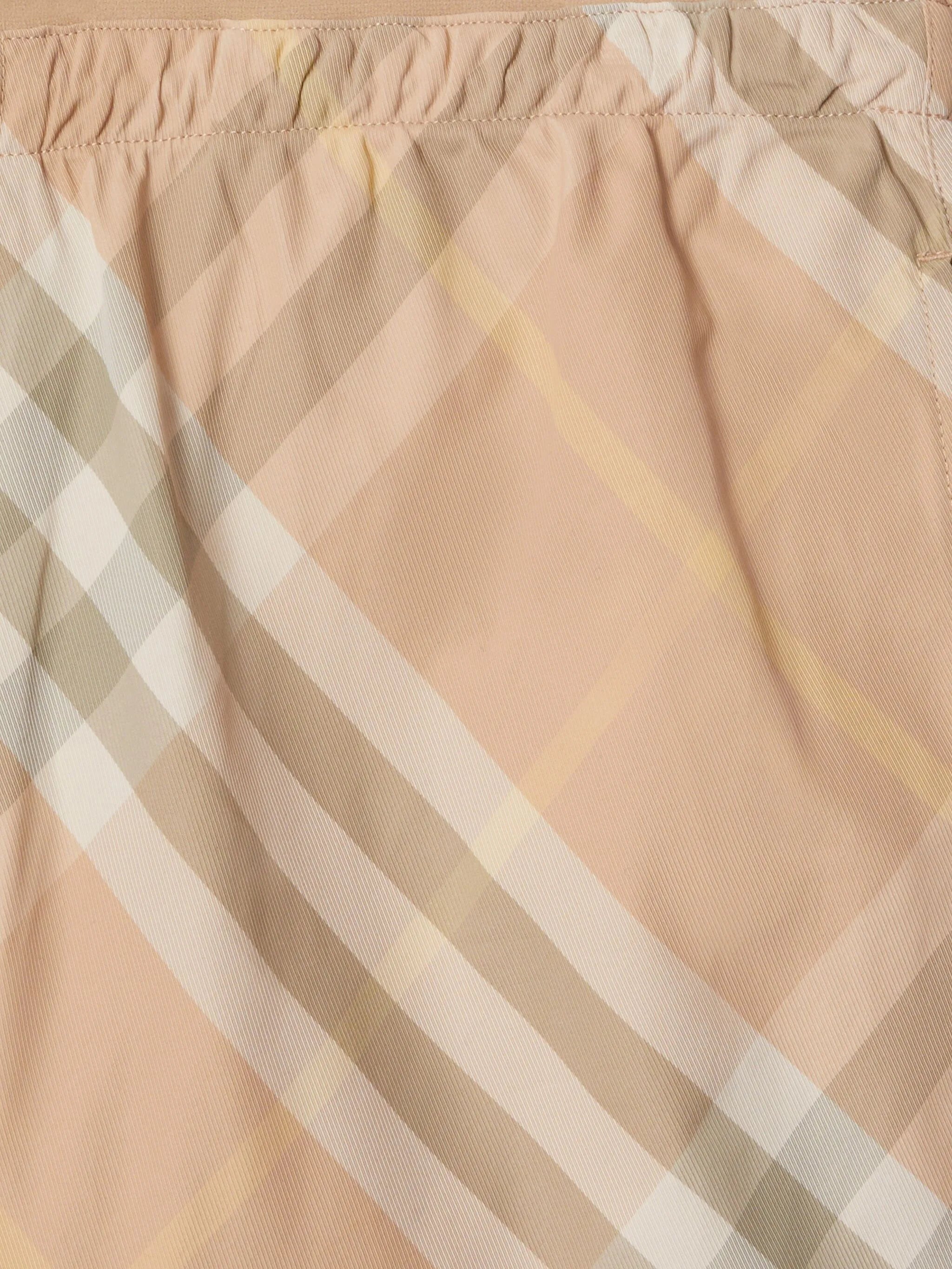 checked swim shorts