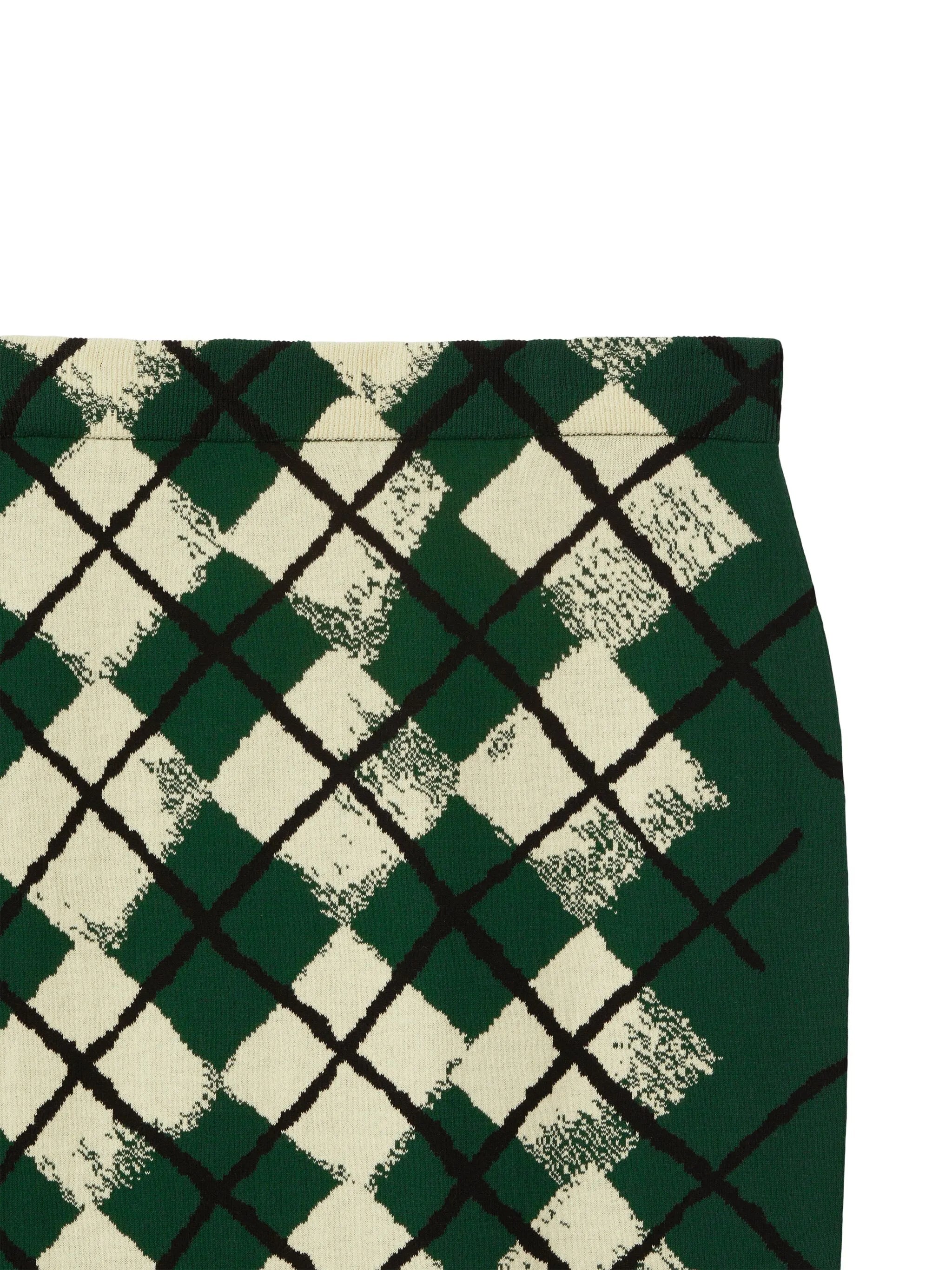 argyle intarsia-knit midi skirt