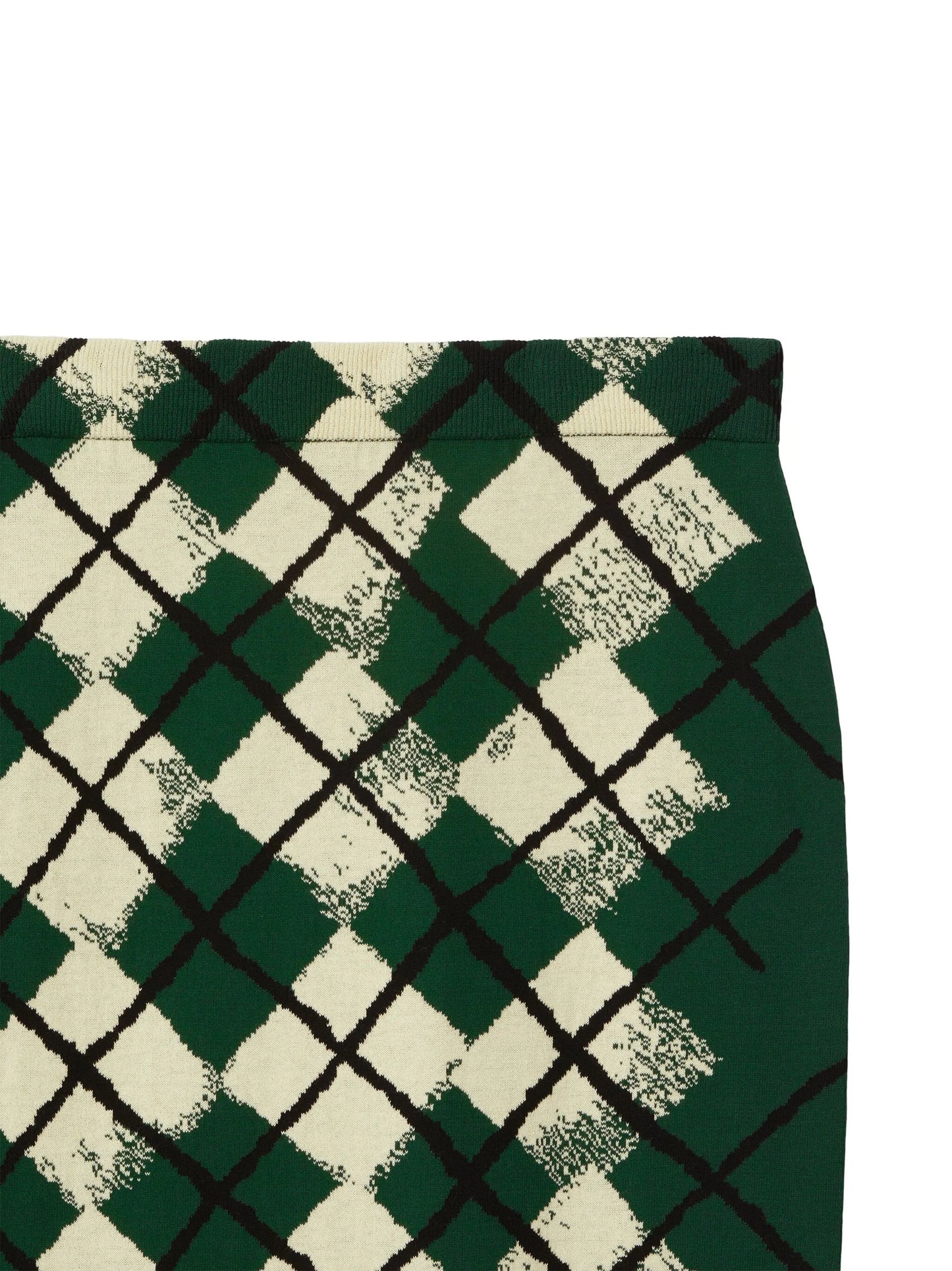 argyle intarsia-knit midi skirt