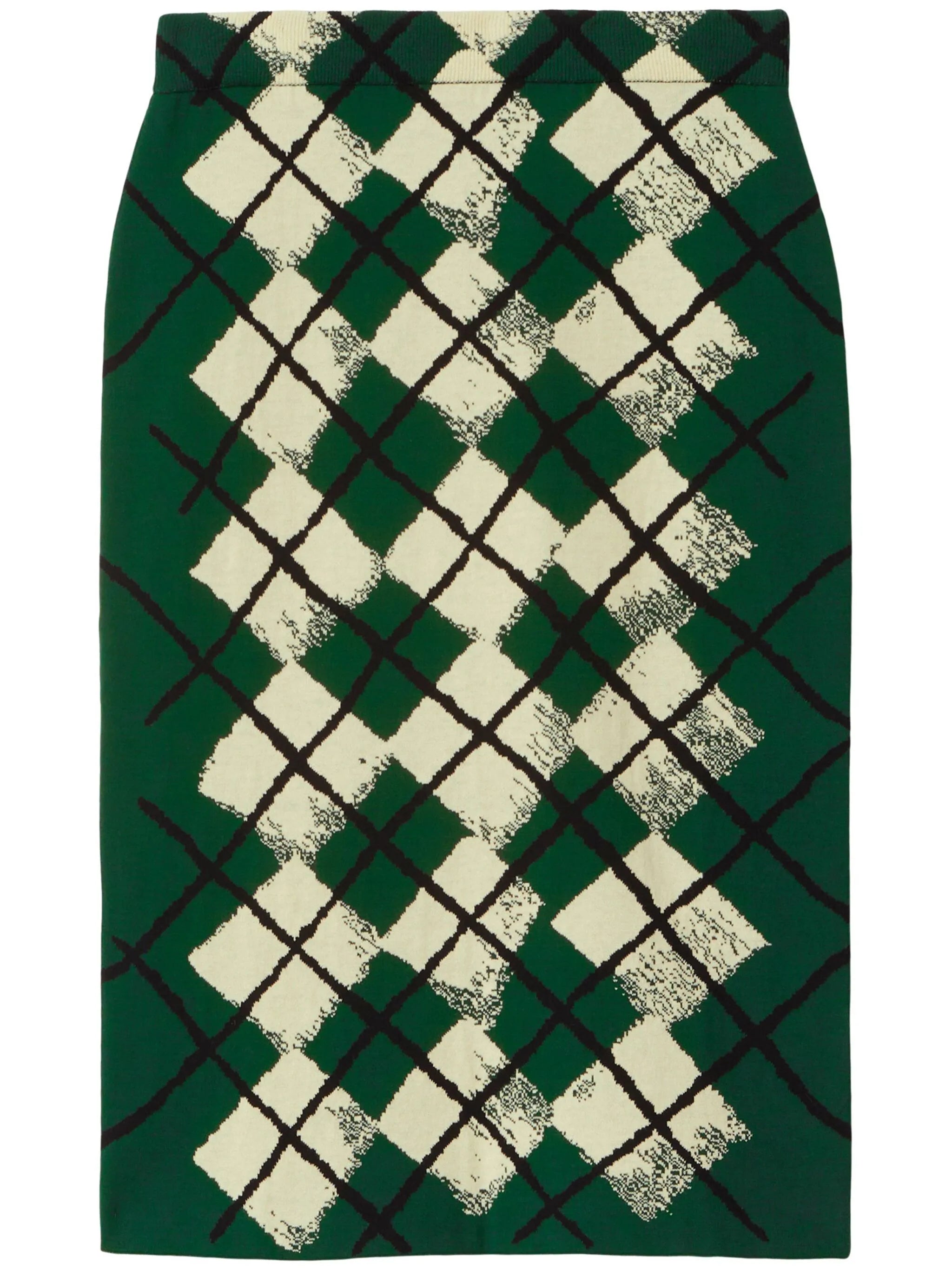argyle intarsia-knit midi skirt