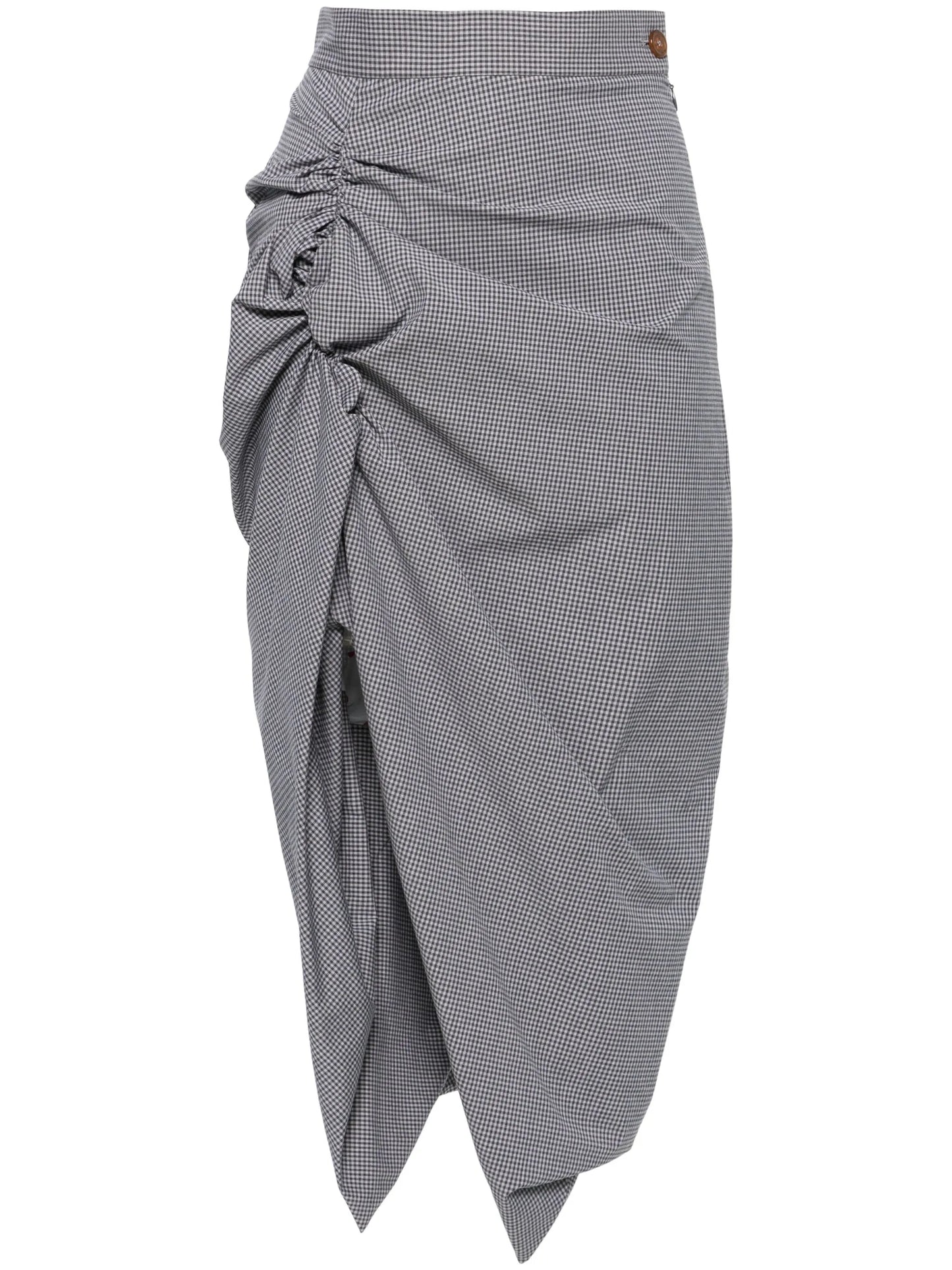 Panther gingham midi skirt