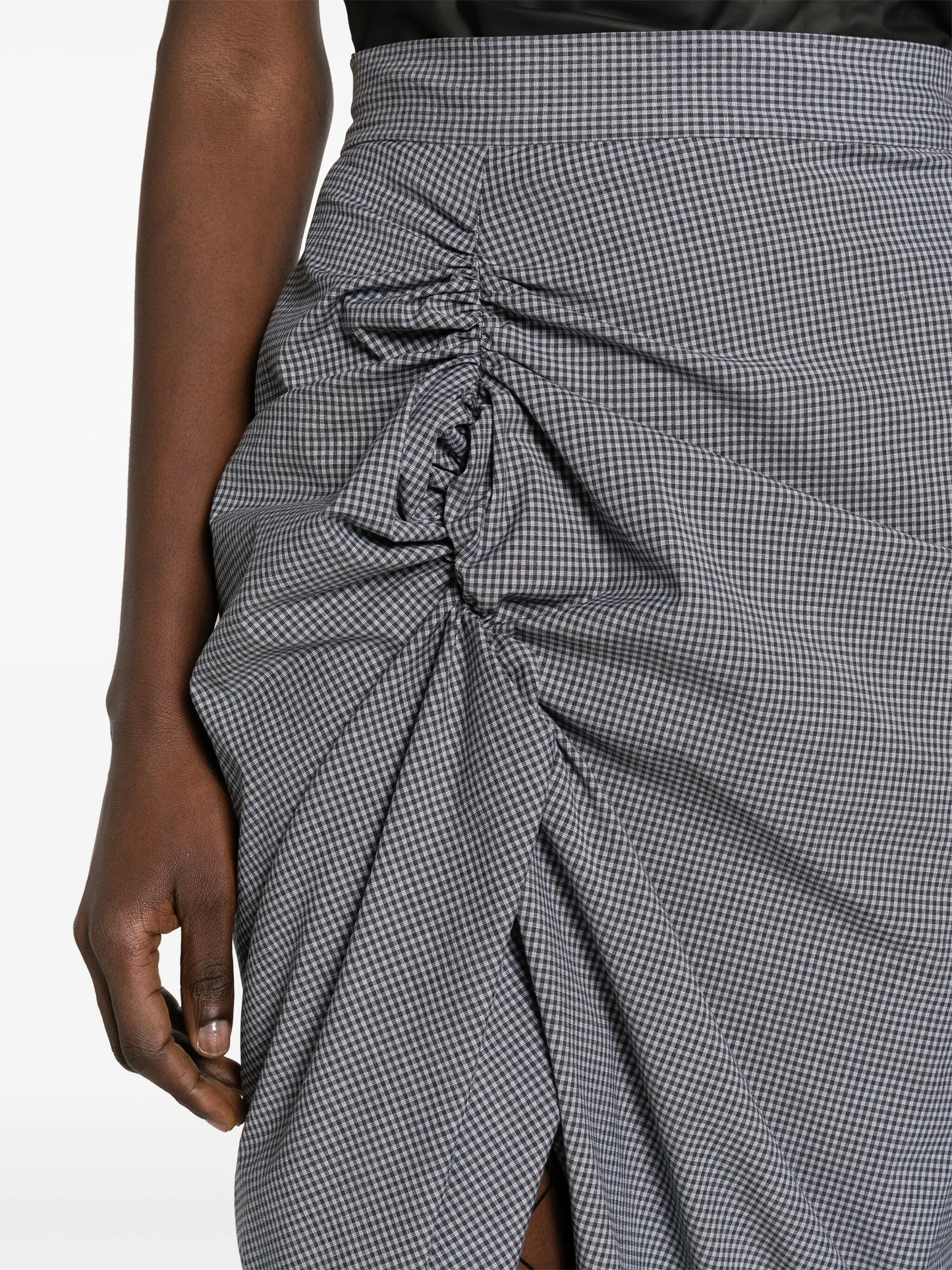 Panther gingham midi skirt