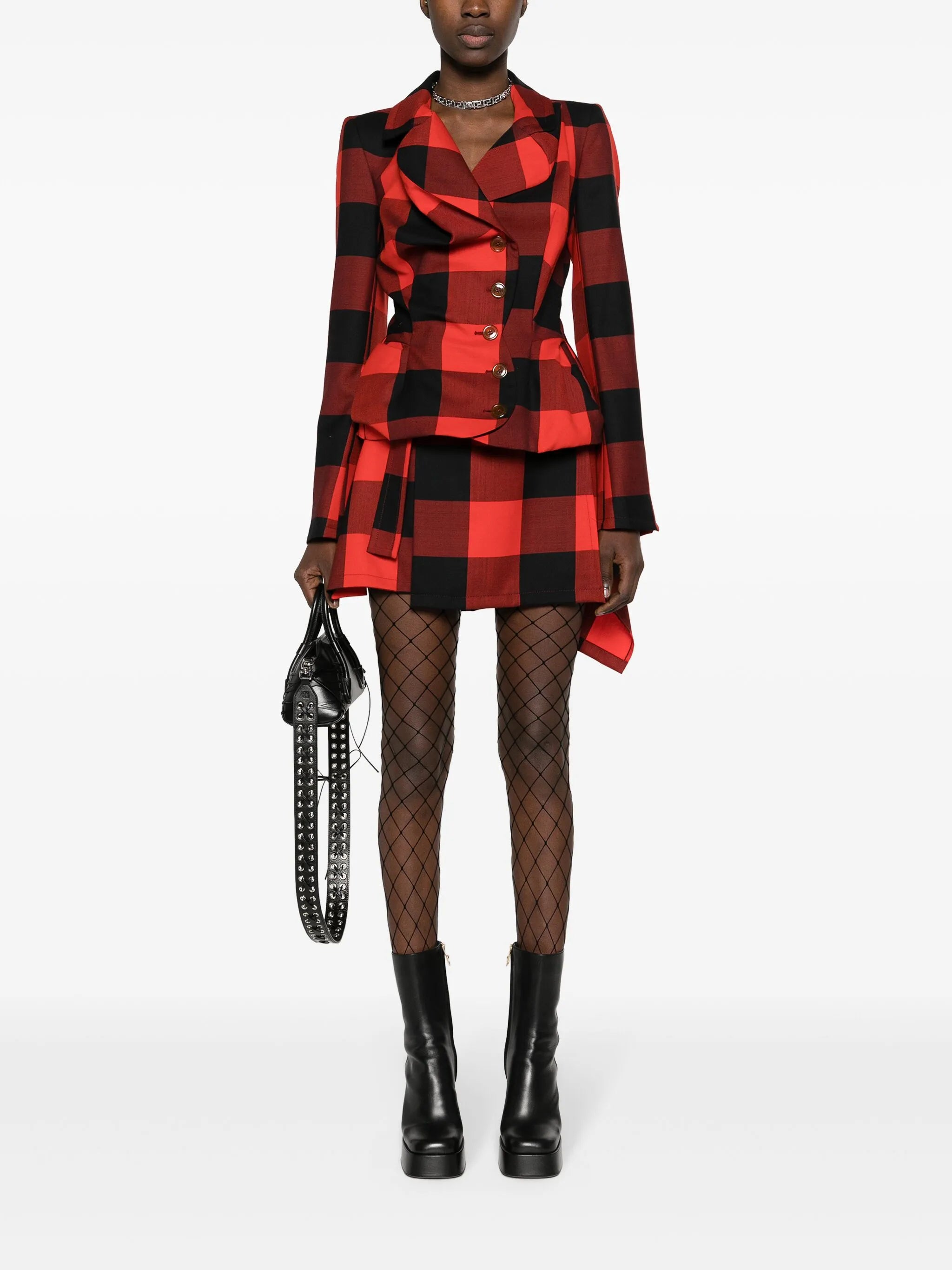 Meghan checked kilt skirt