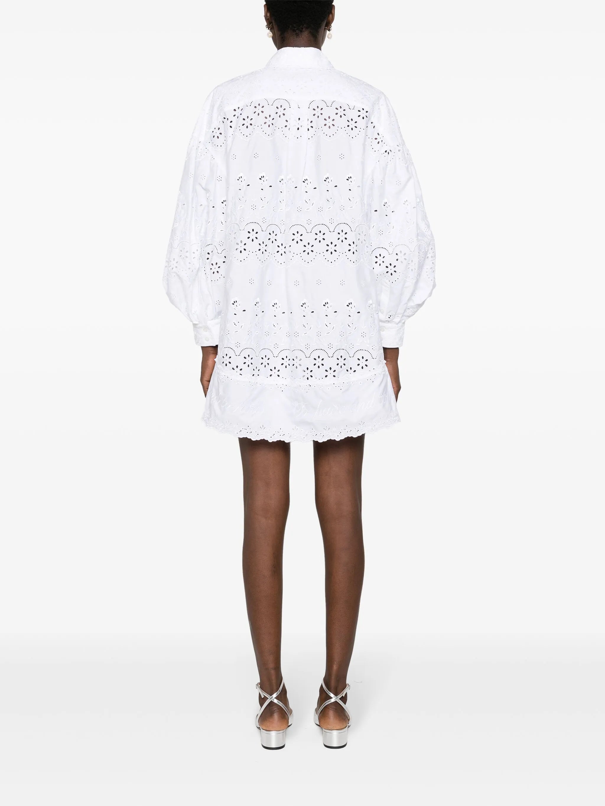 broderie-anglaise cotton shirt dress