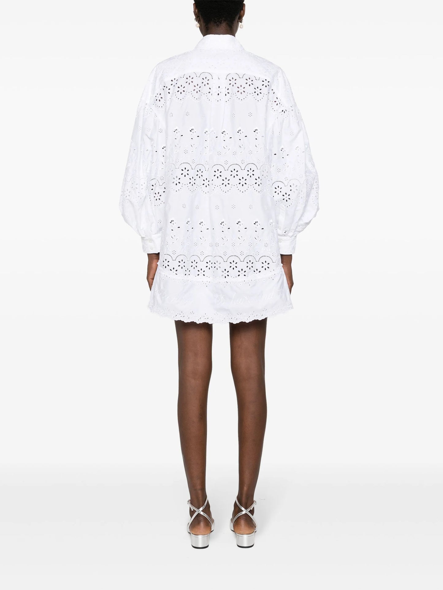 broderie-anglaise cotton shirt dress