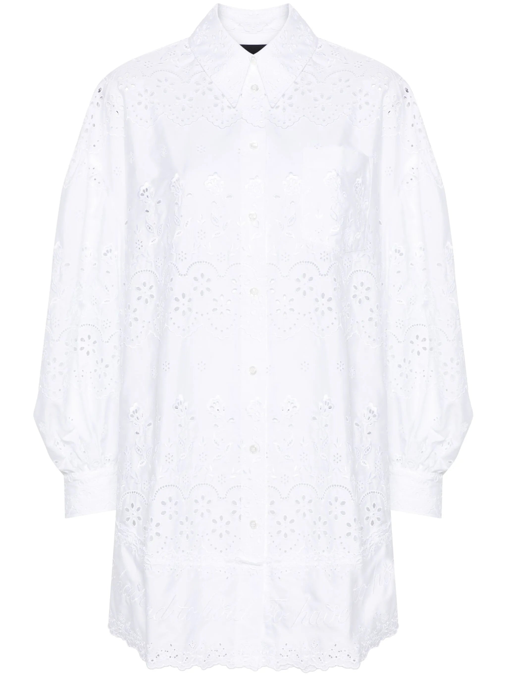 broderie-anglaise cotton shirt dress