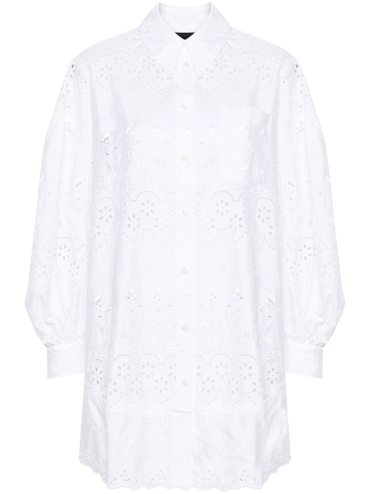 broderie-anglaise cotton shirt dress