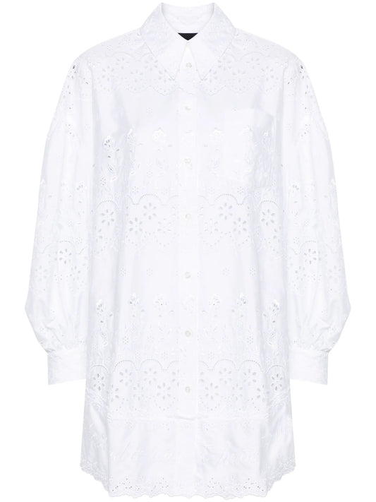 broderie-anglaise cotton shirt dress