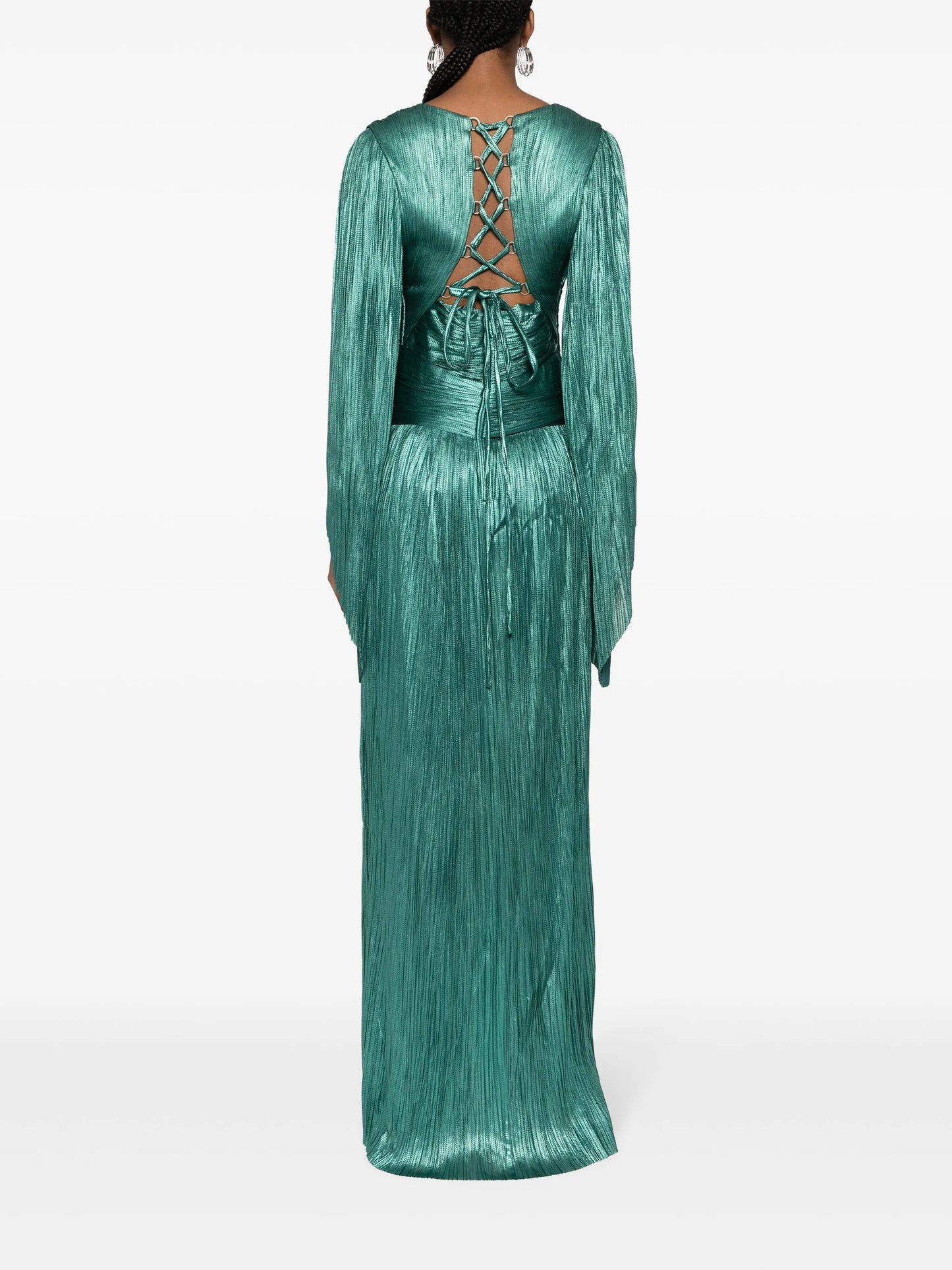 Alana plissé silk gown