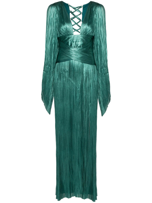 Alana plissé silk gown