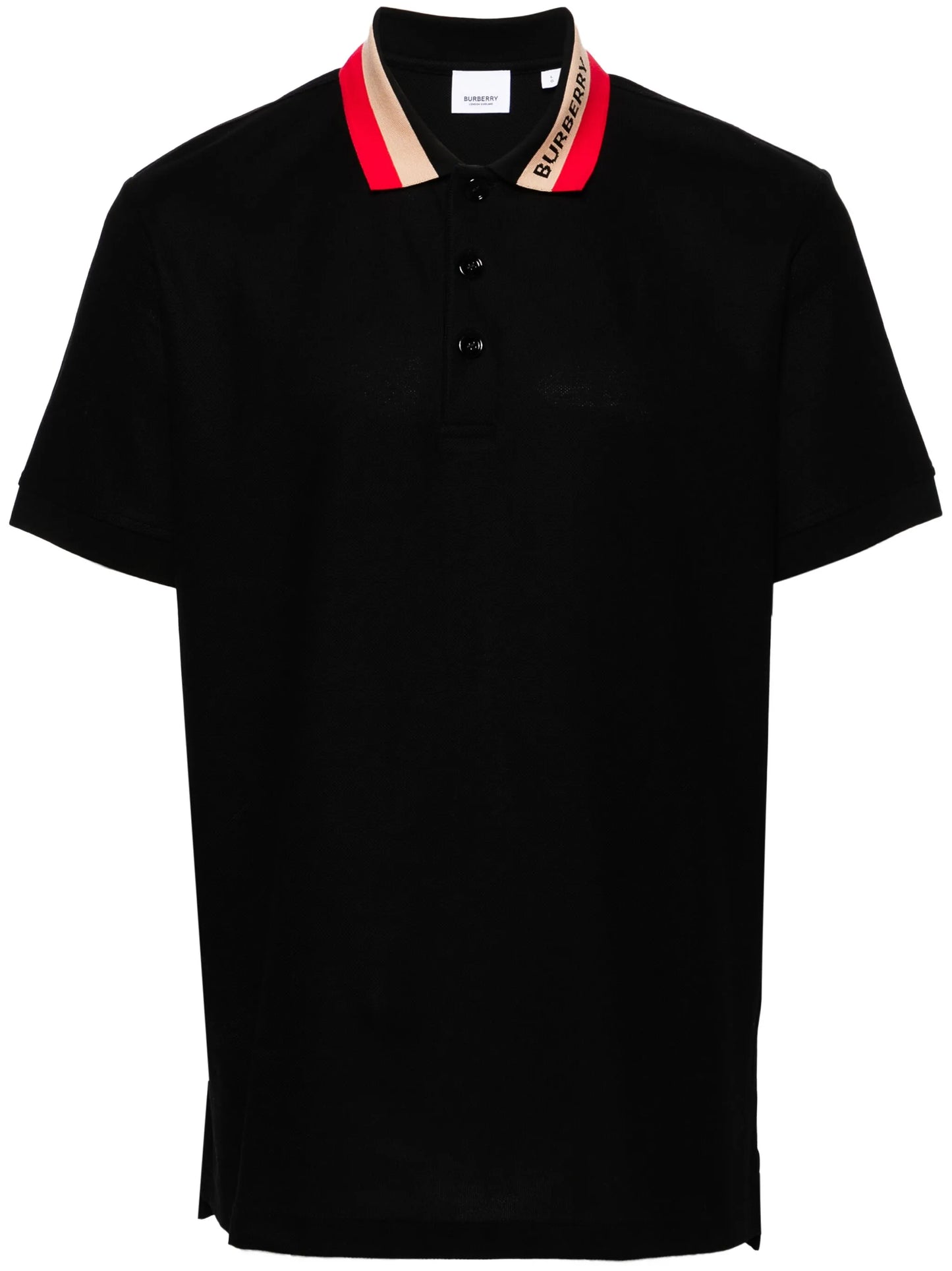 contrasting-collar cotton polo shirt