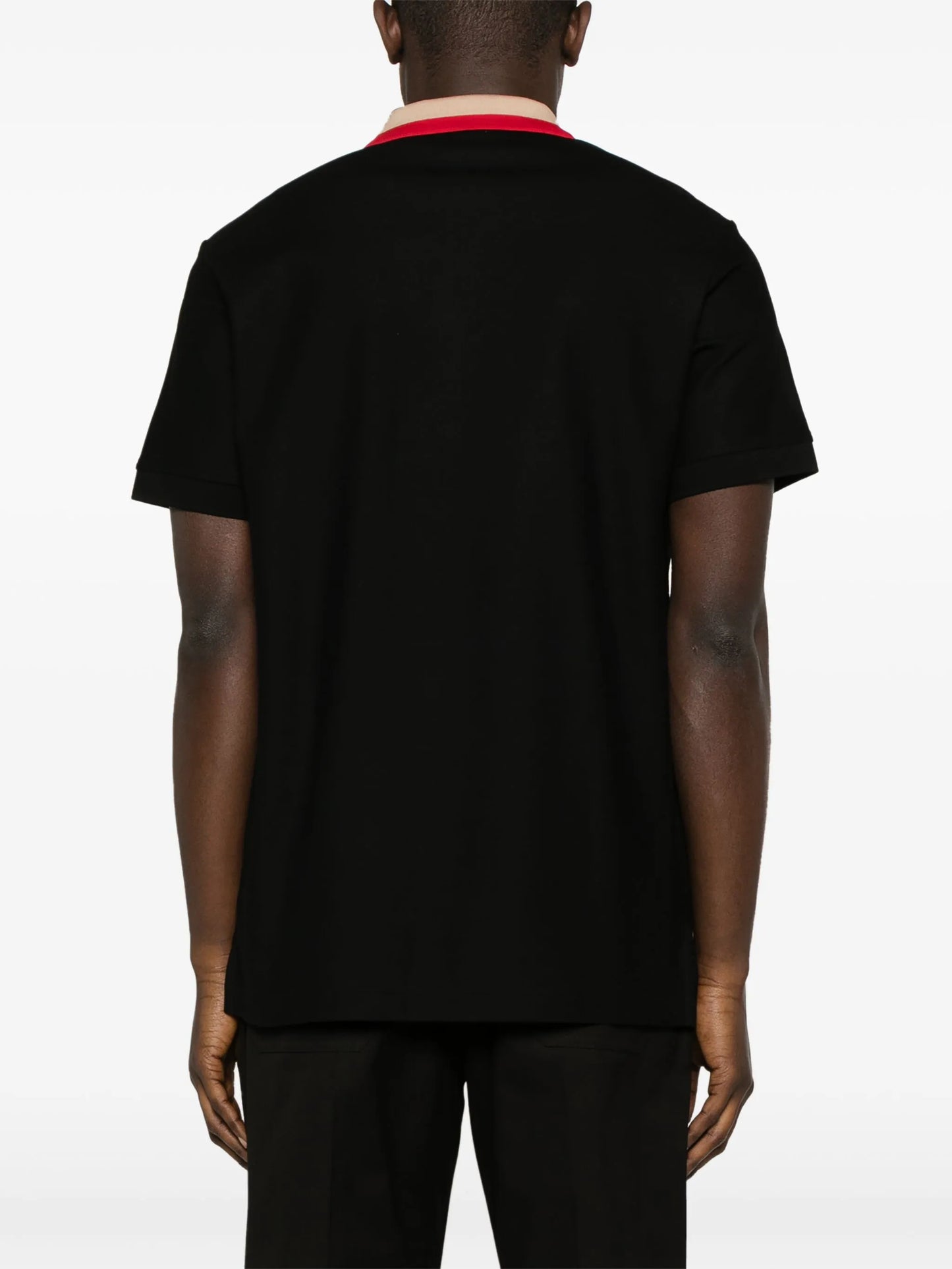 contrasting-collar cotton polo shirt