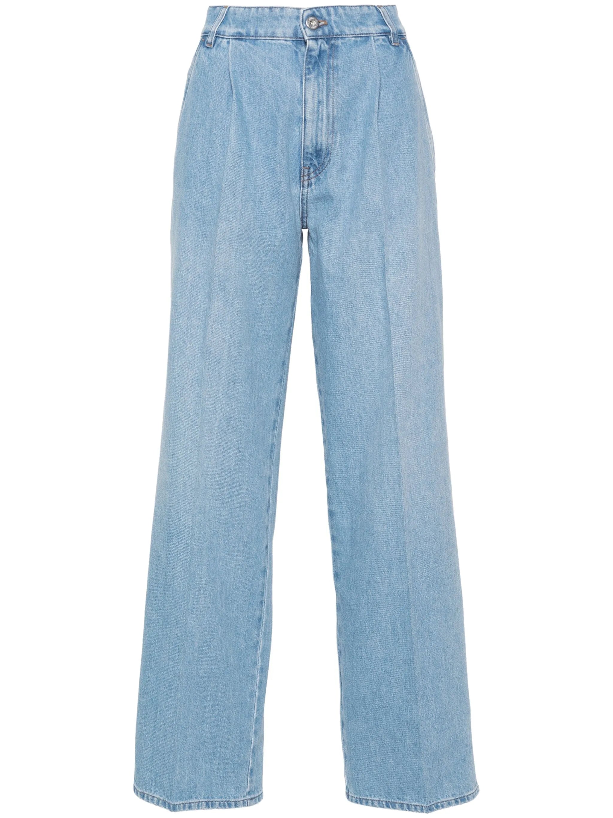 logo-embroidered tapered jeans