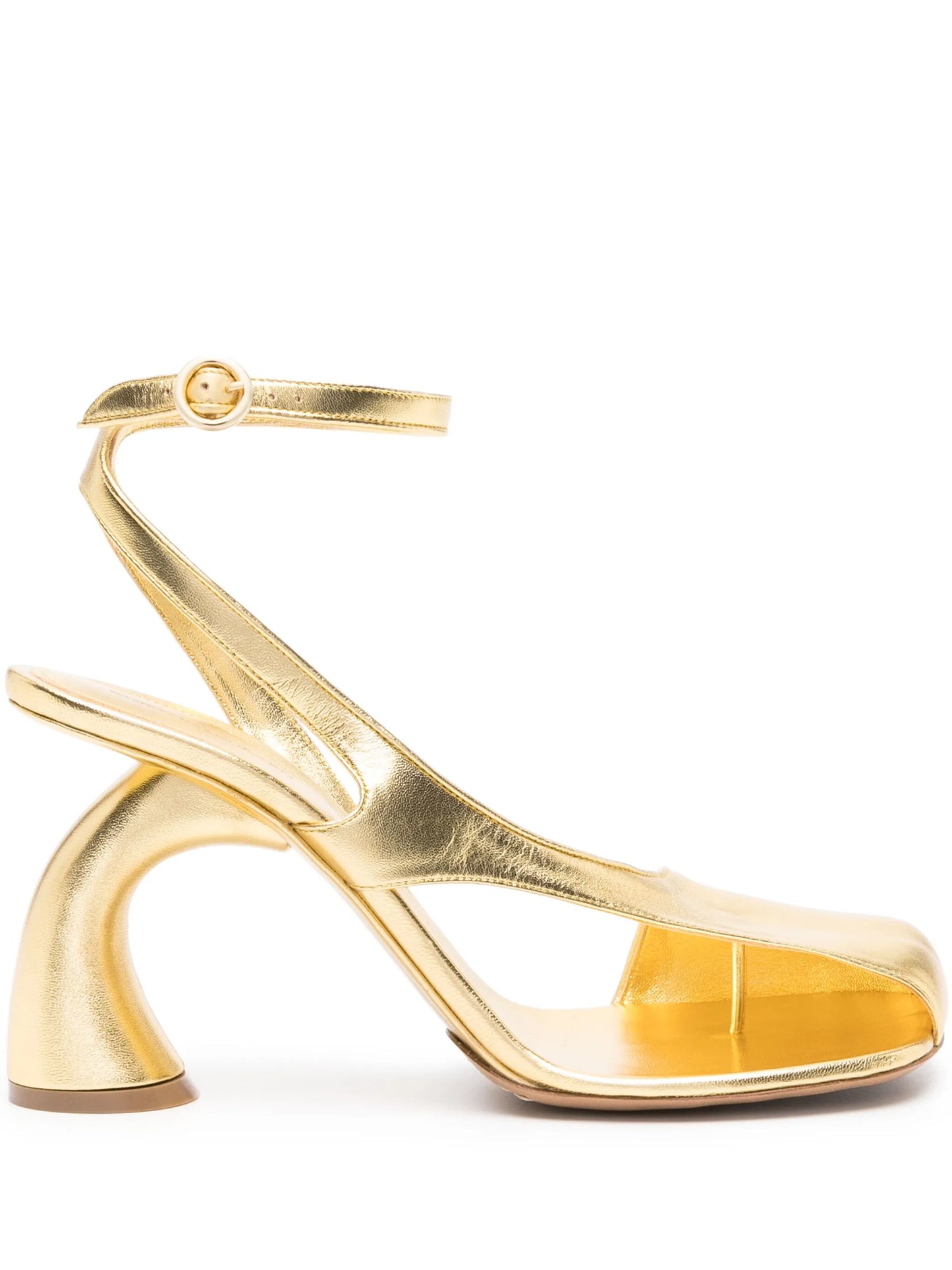 105mm metallic leather pumps