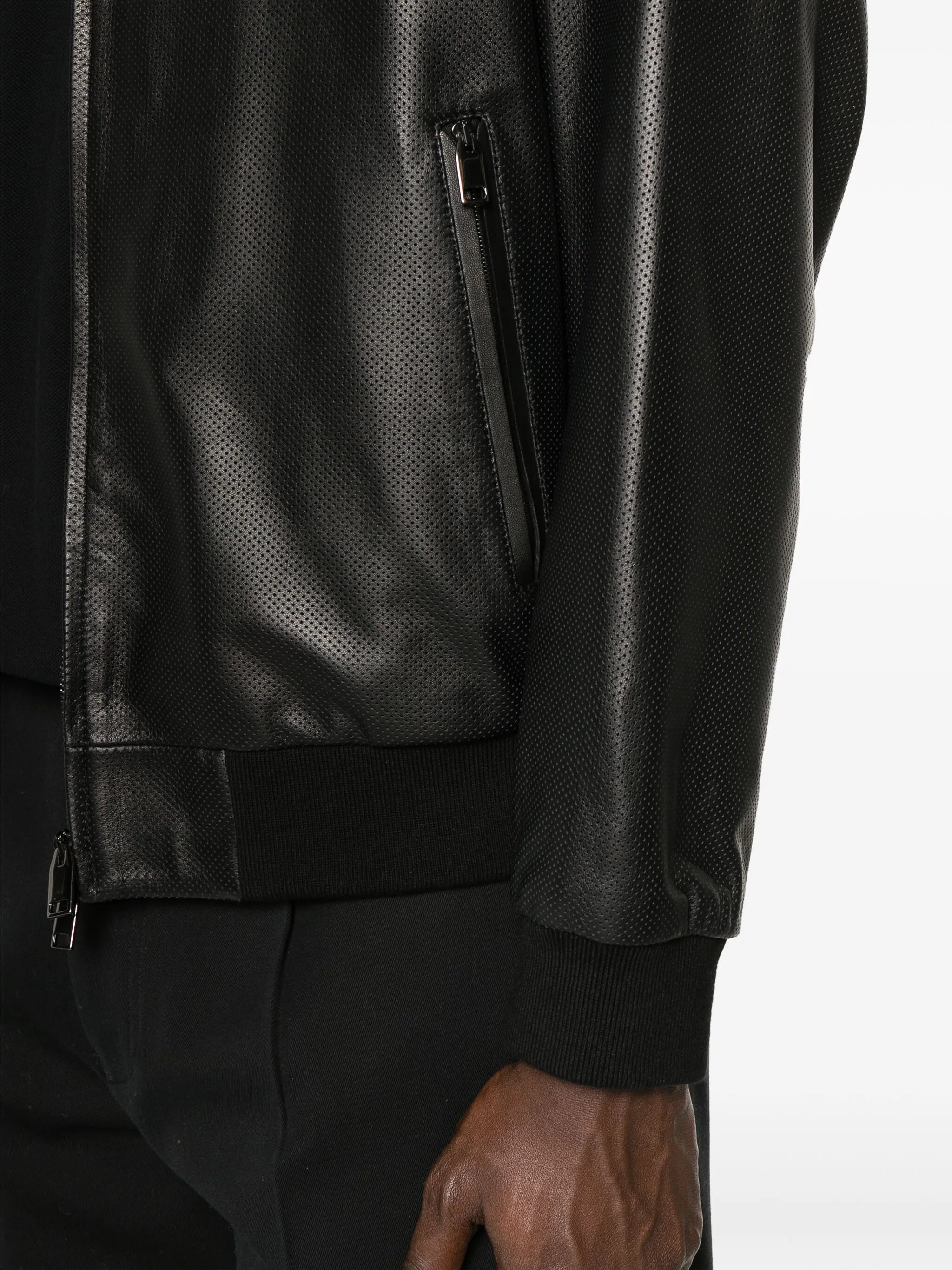 perforated leather jacket