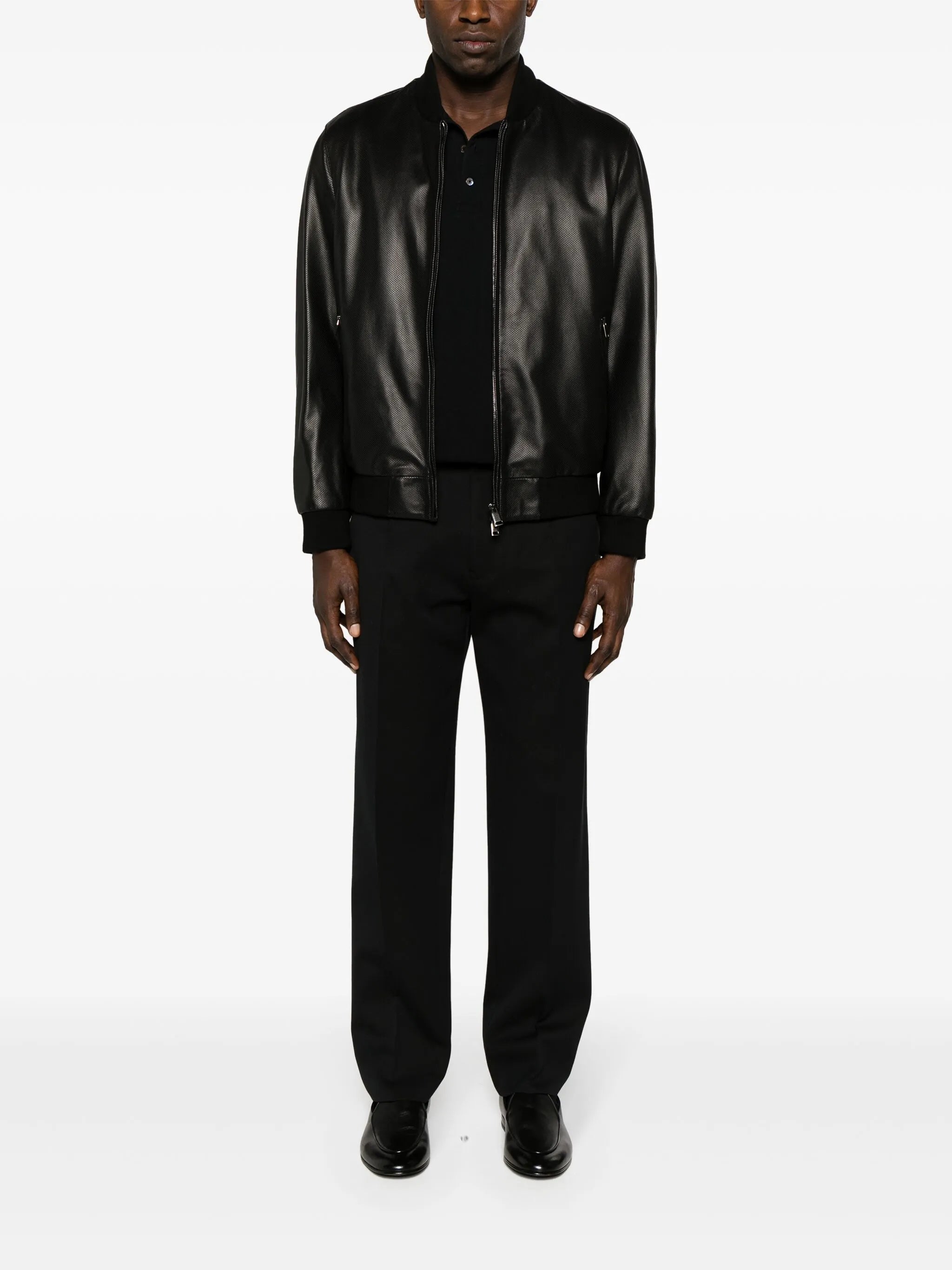 perforated leather jacket