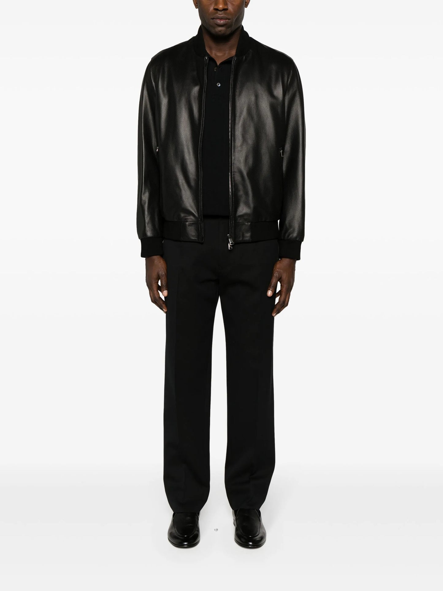 perforated leather jacket