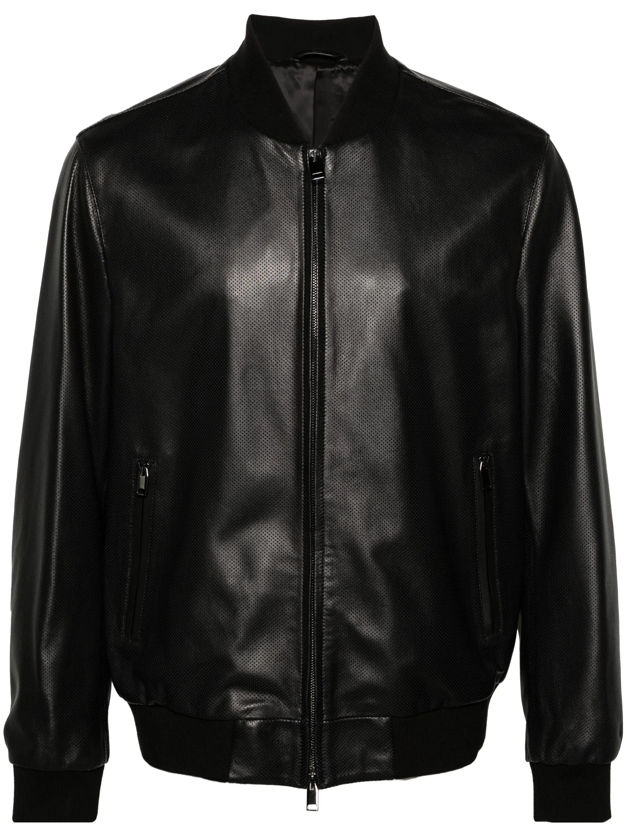 perforated leather jacket