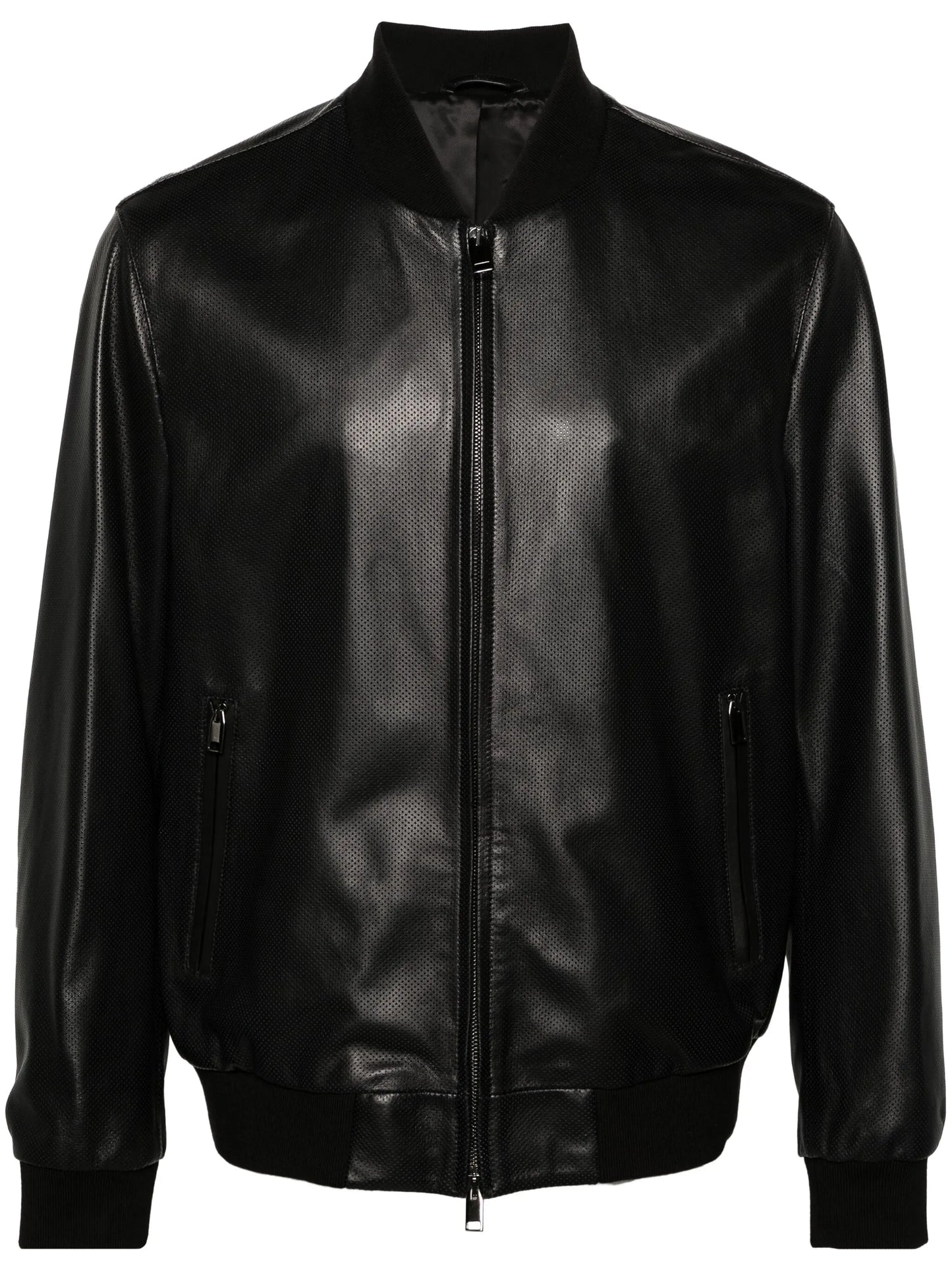 perforated leather jacket