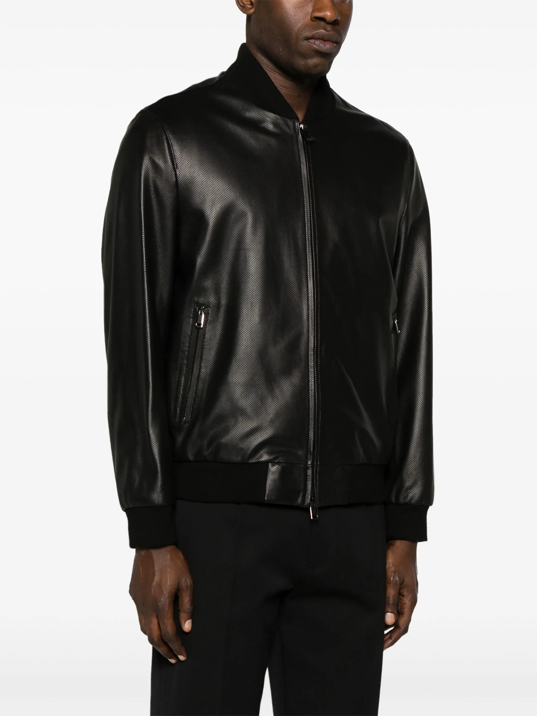 perforated leather jacket