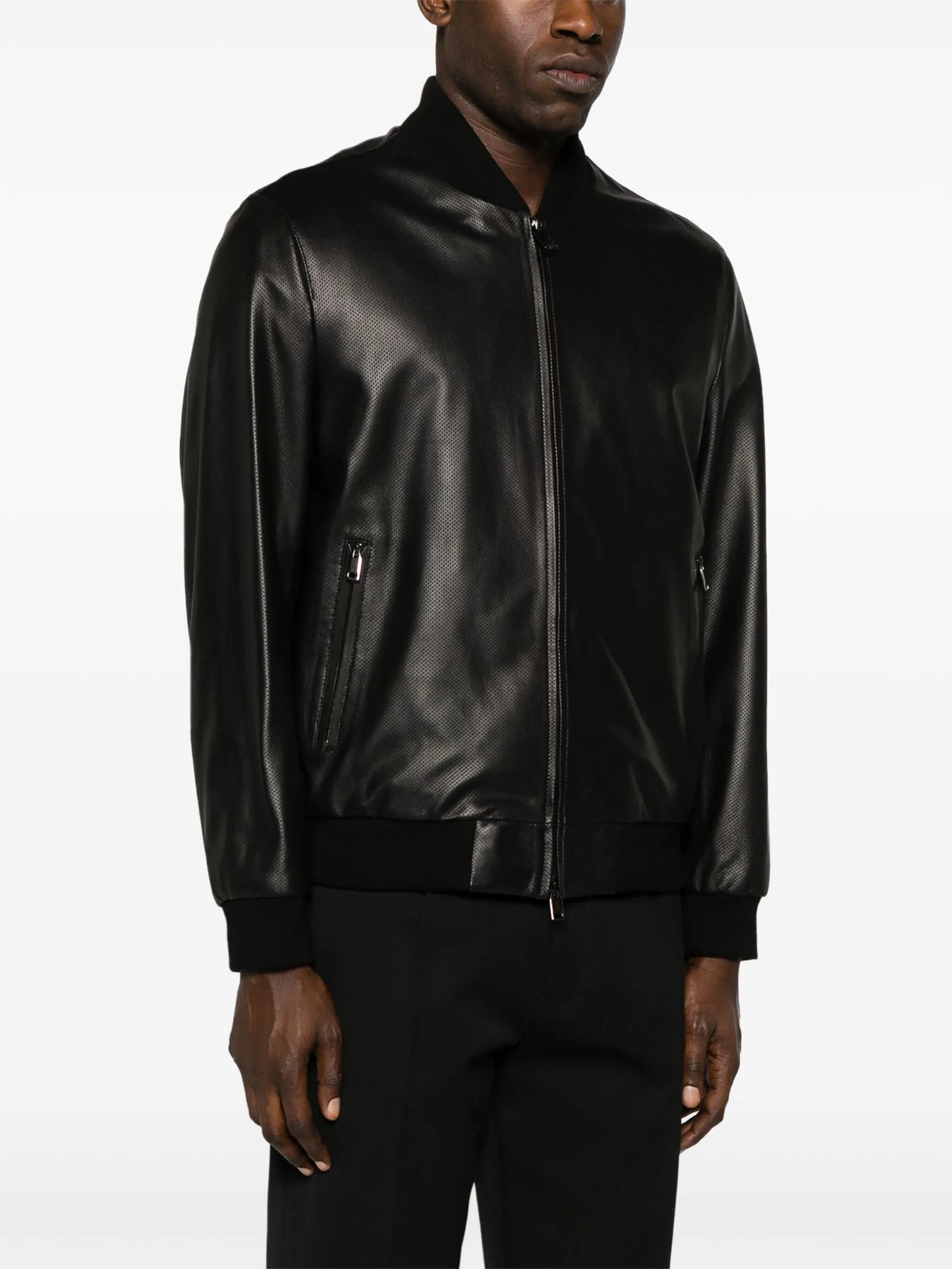 perforated leather jacket