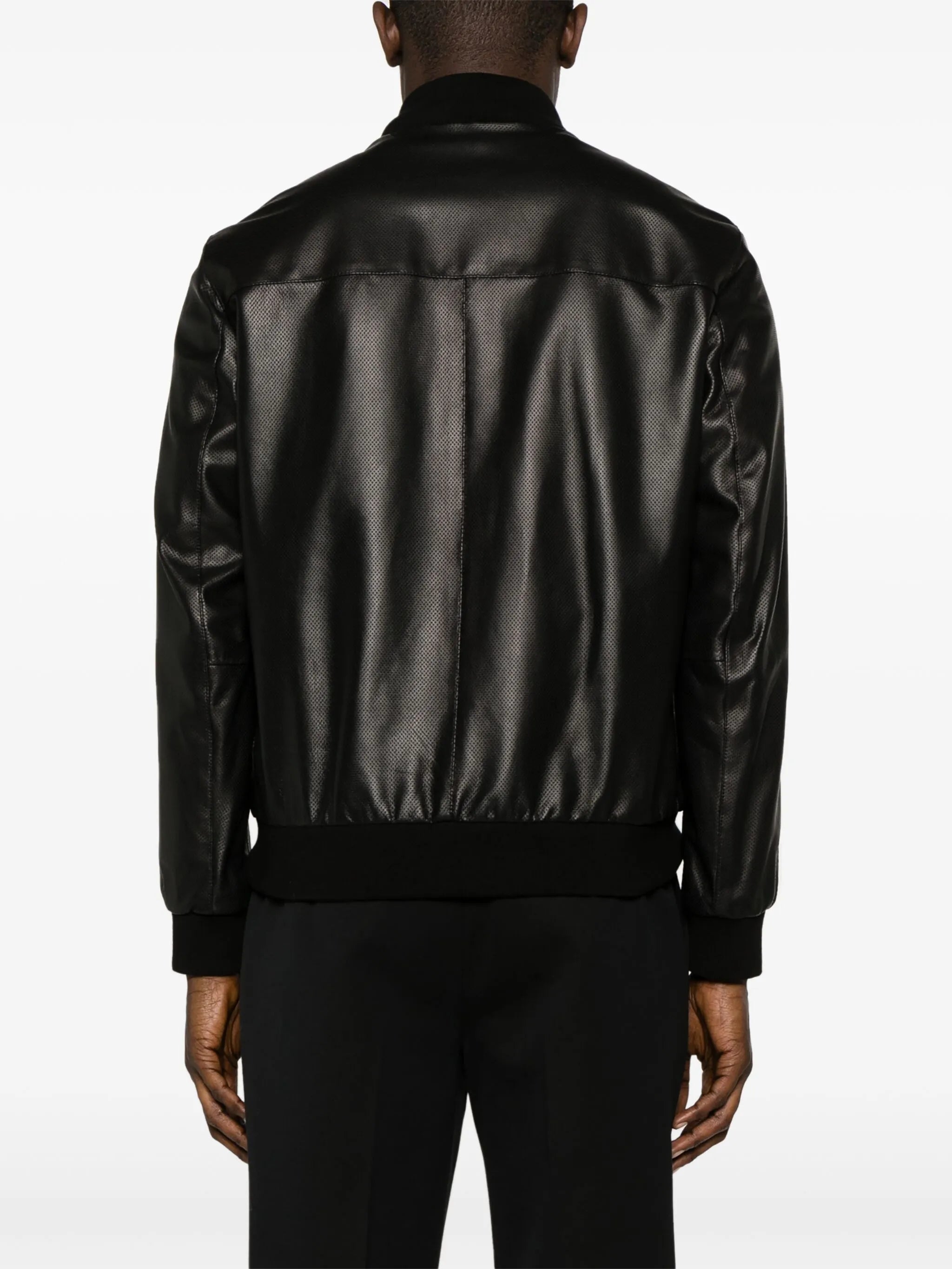perforated leather jacket
