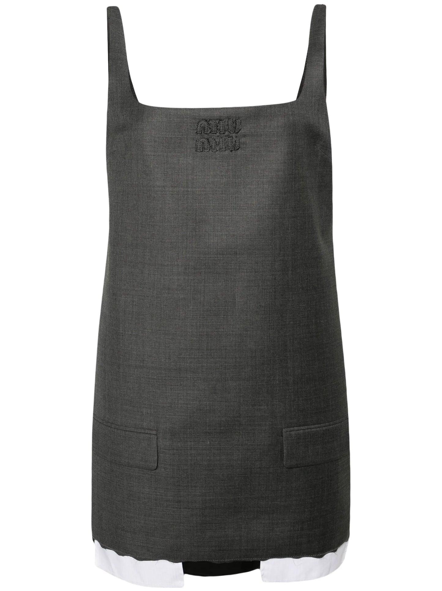 logo-patches layered minidress