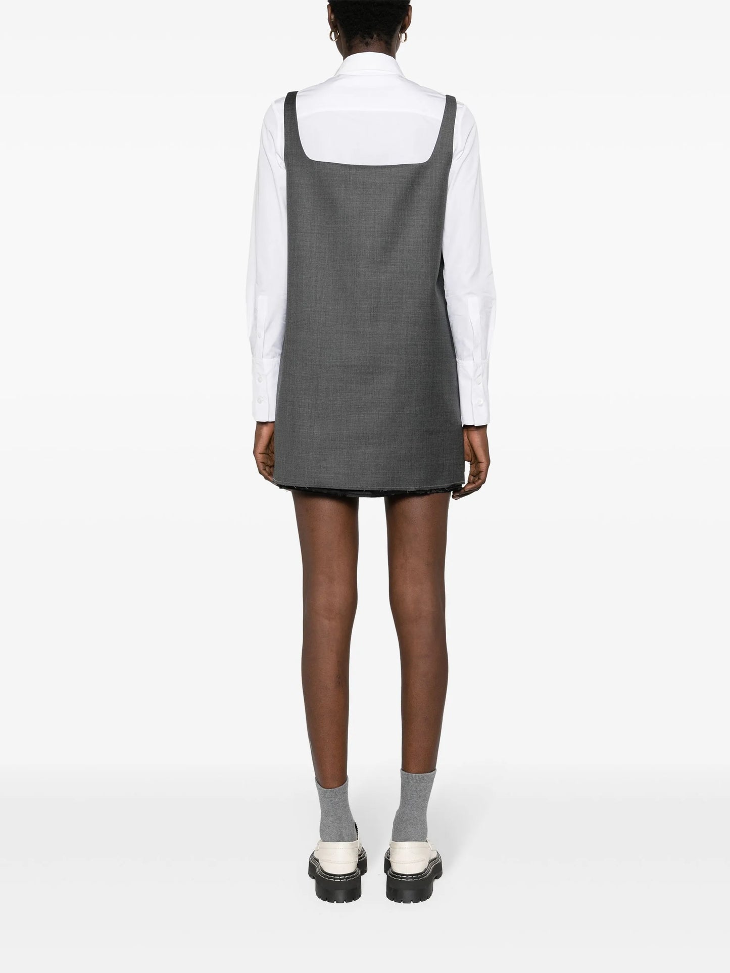 logo-patches layered minidress