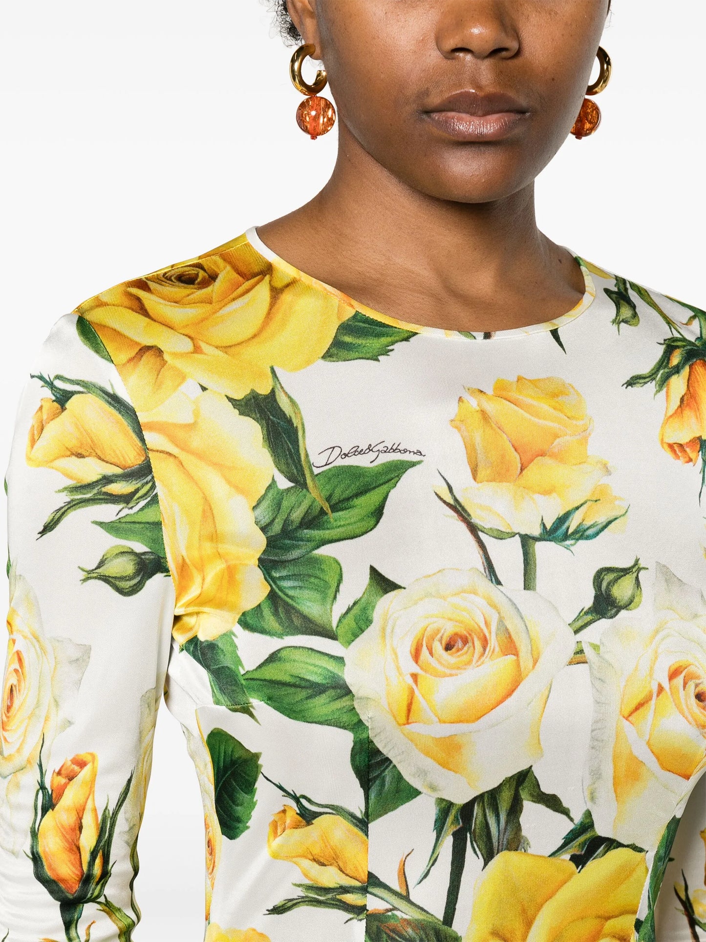 floral-print flared midi dress