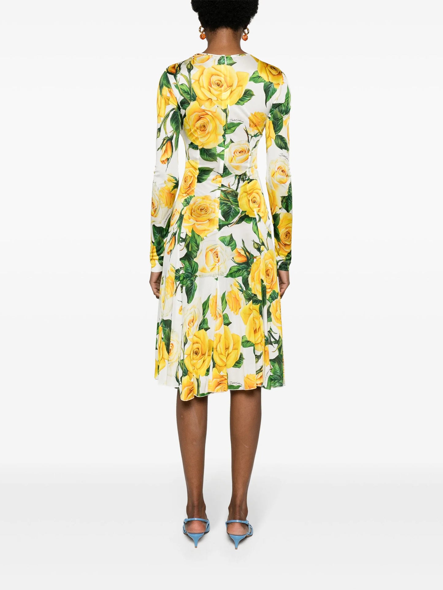 floral-print flared midi dress