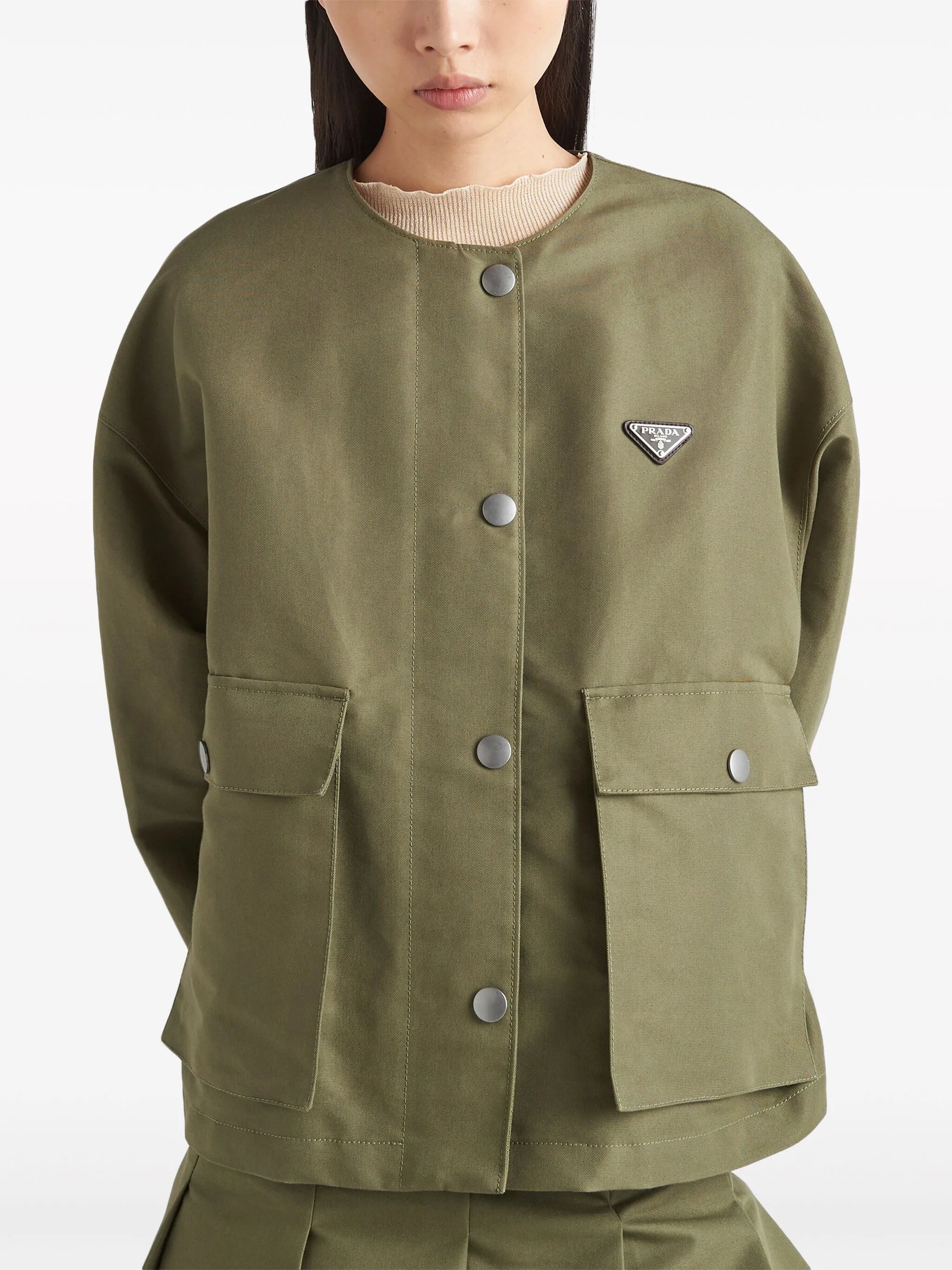 triangle-logo canvas blouson jacket
