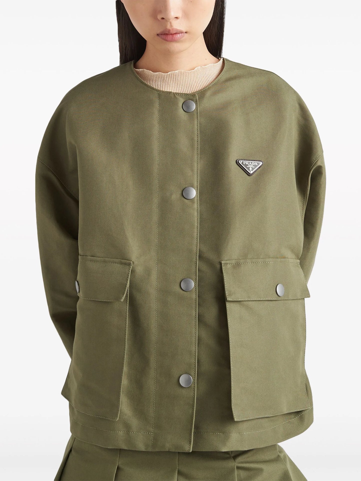 triangle-logo canvas blouson jacket