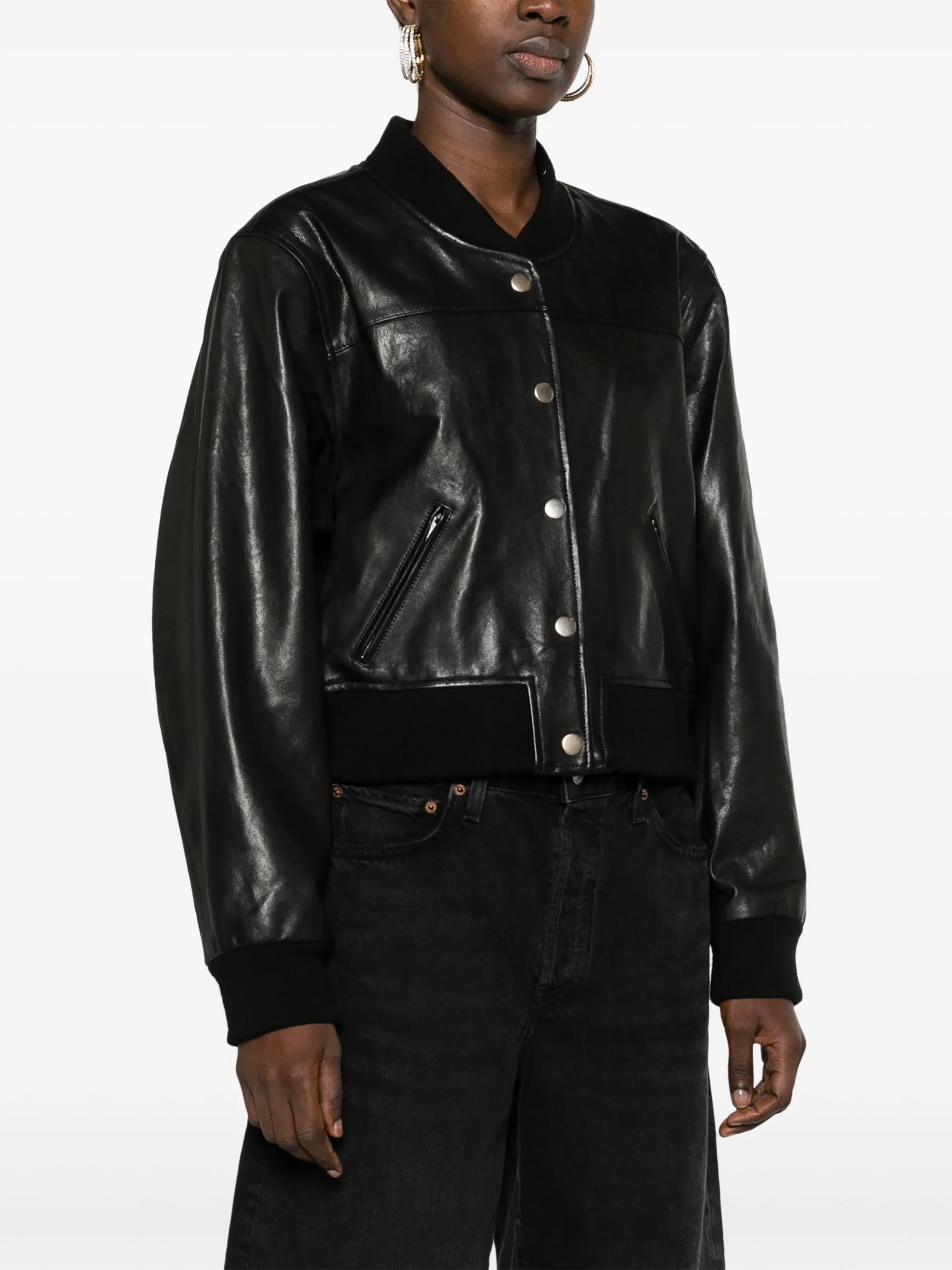 Adriel leather bomber jacket
