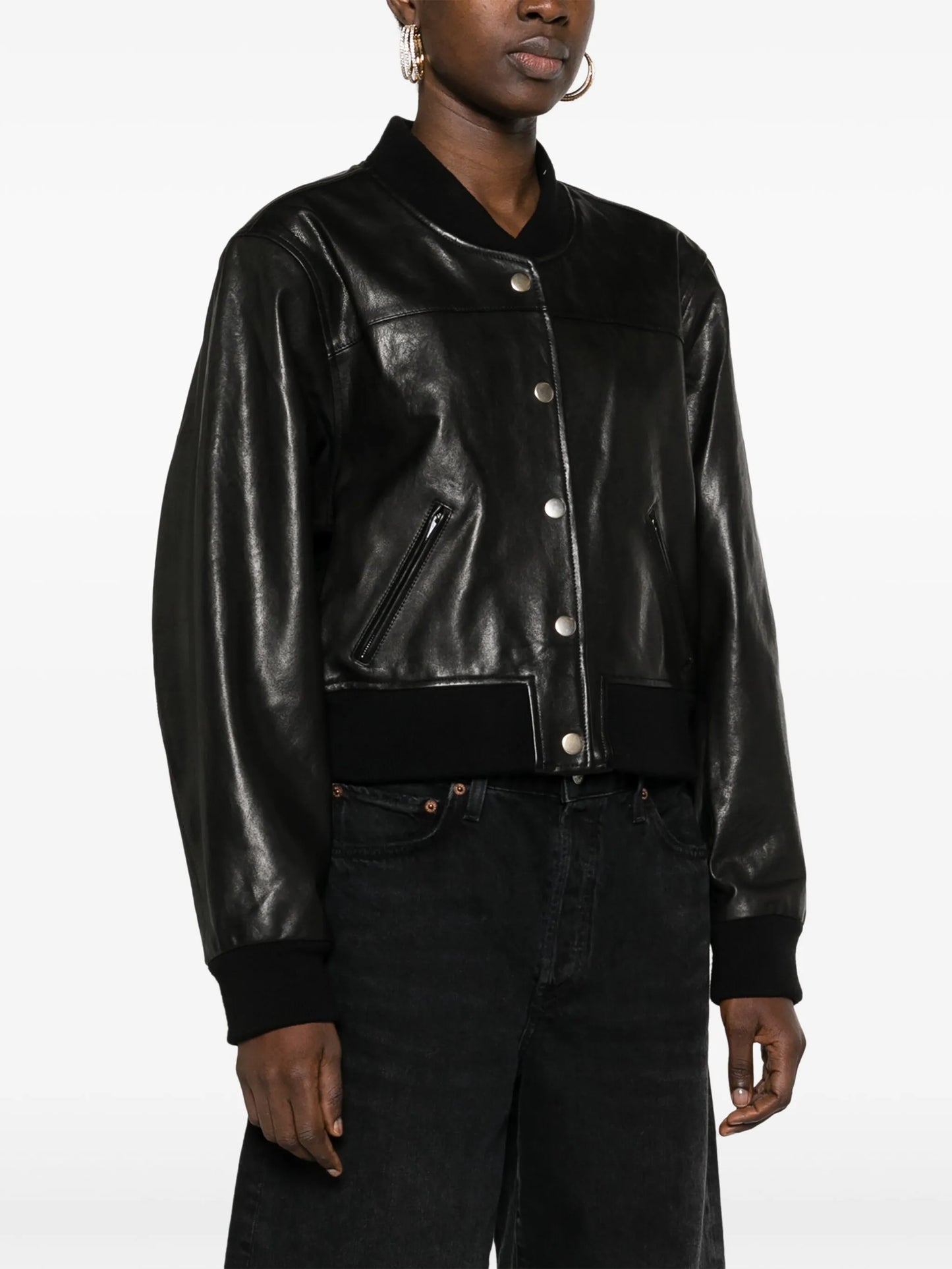 Adriel leather bomber jacket