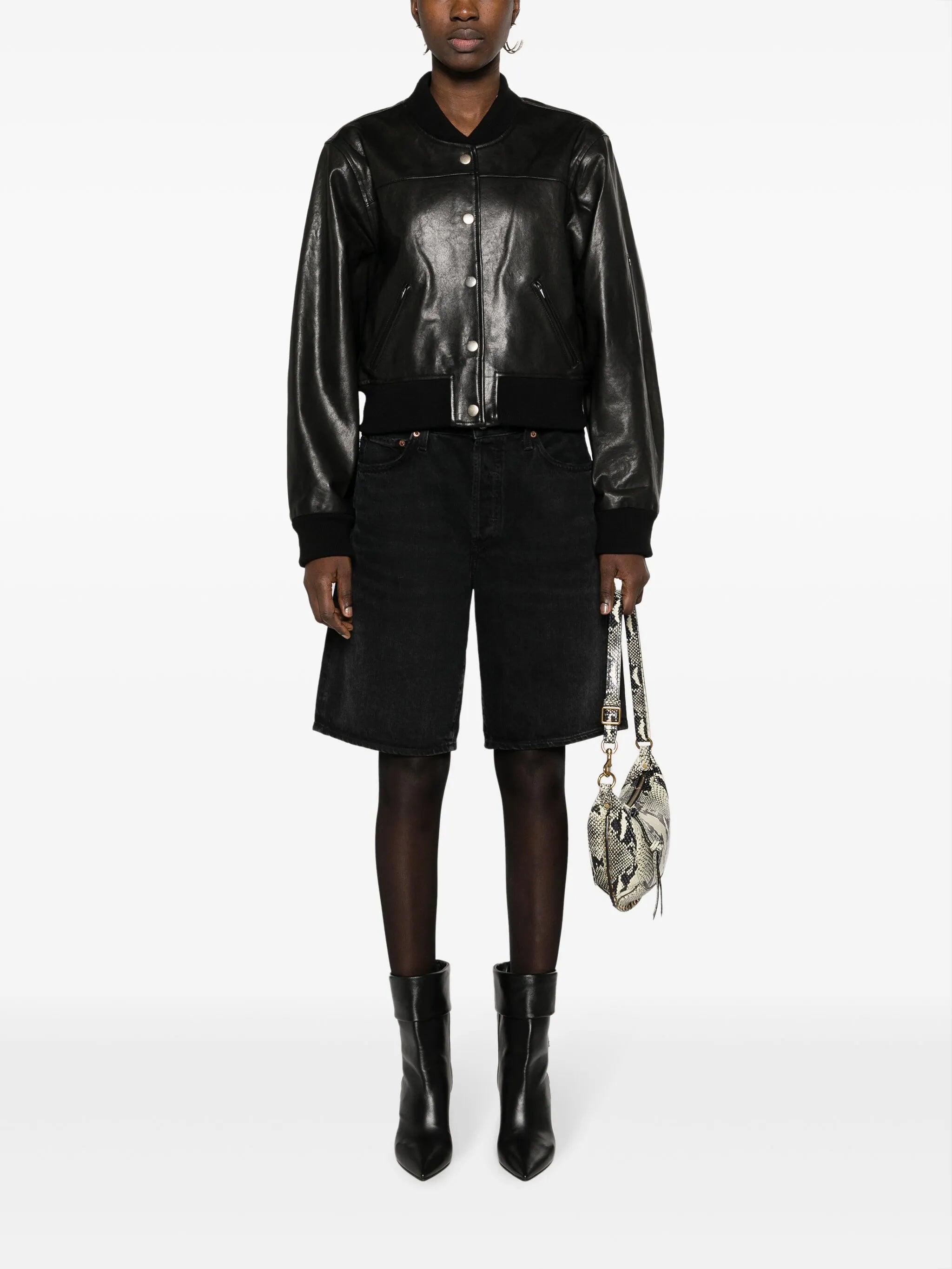 Adriel leather bomber jacket