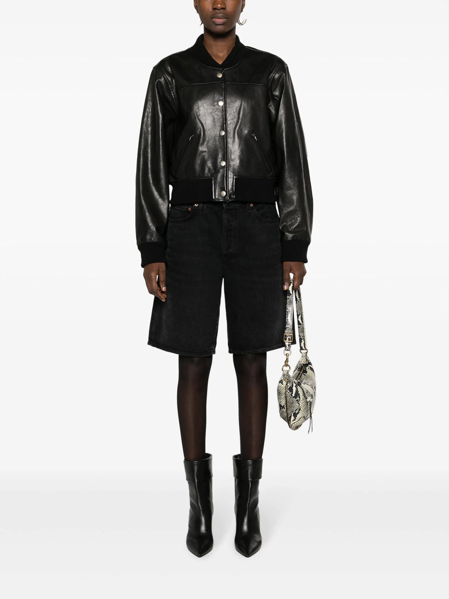 Adriel leather bomber jacket