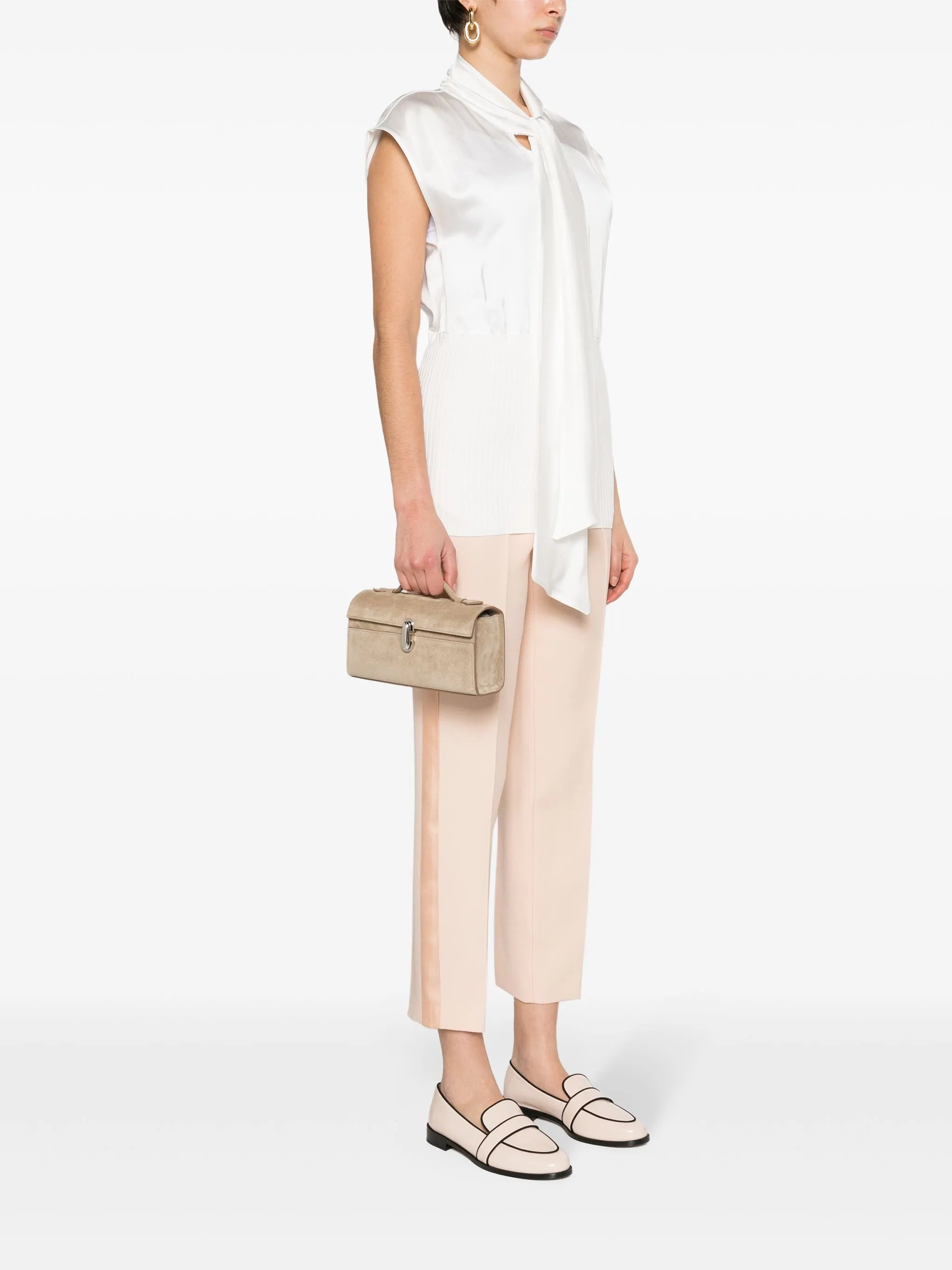 Symmetry suede clutch bag
